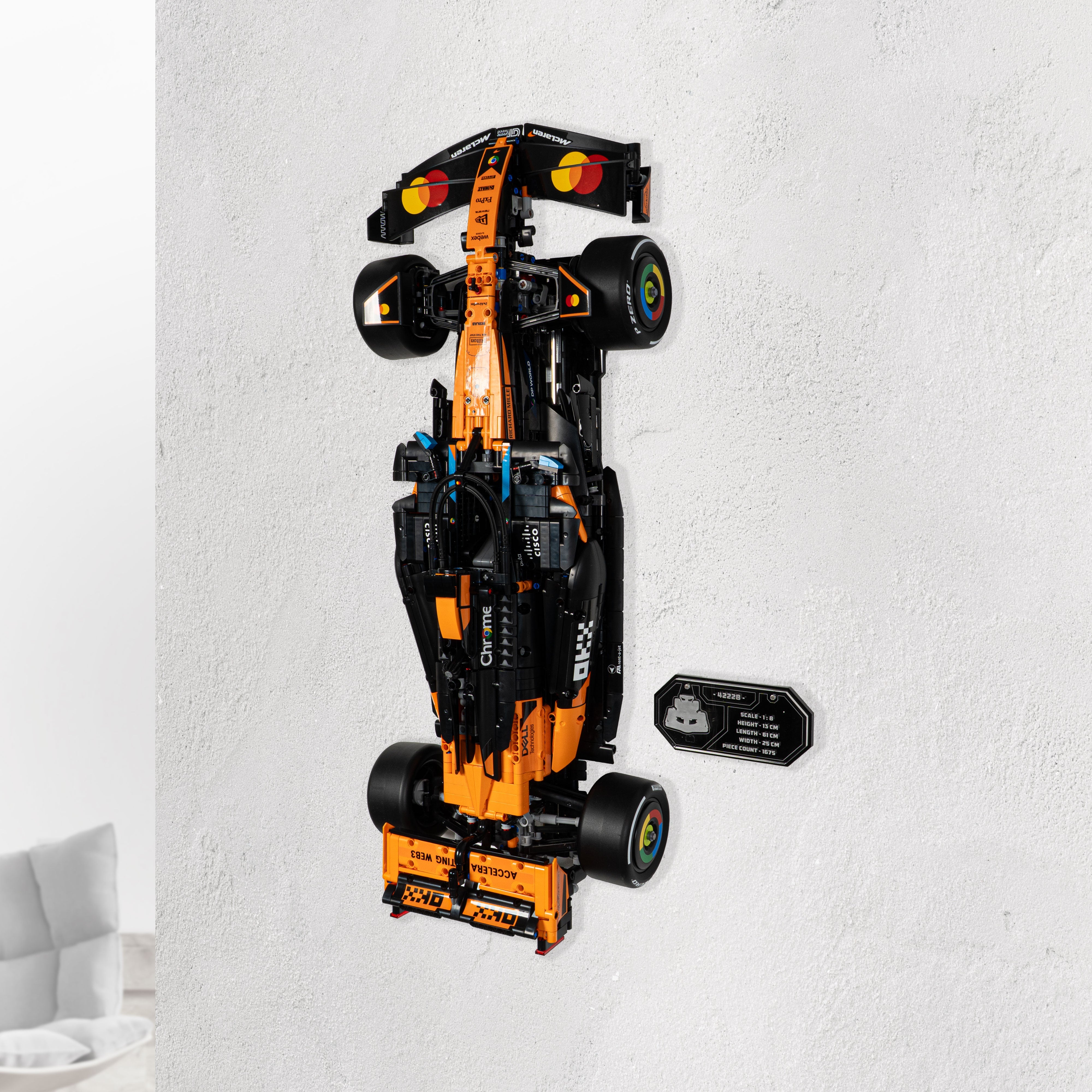 Wall Mounted Display Stand for LEGO® Technic McLaren MCL39 F1® Car (42228)