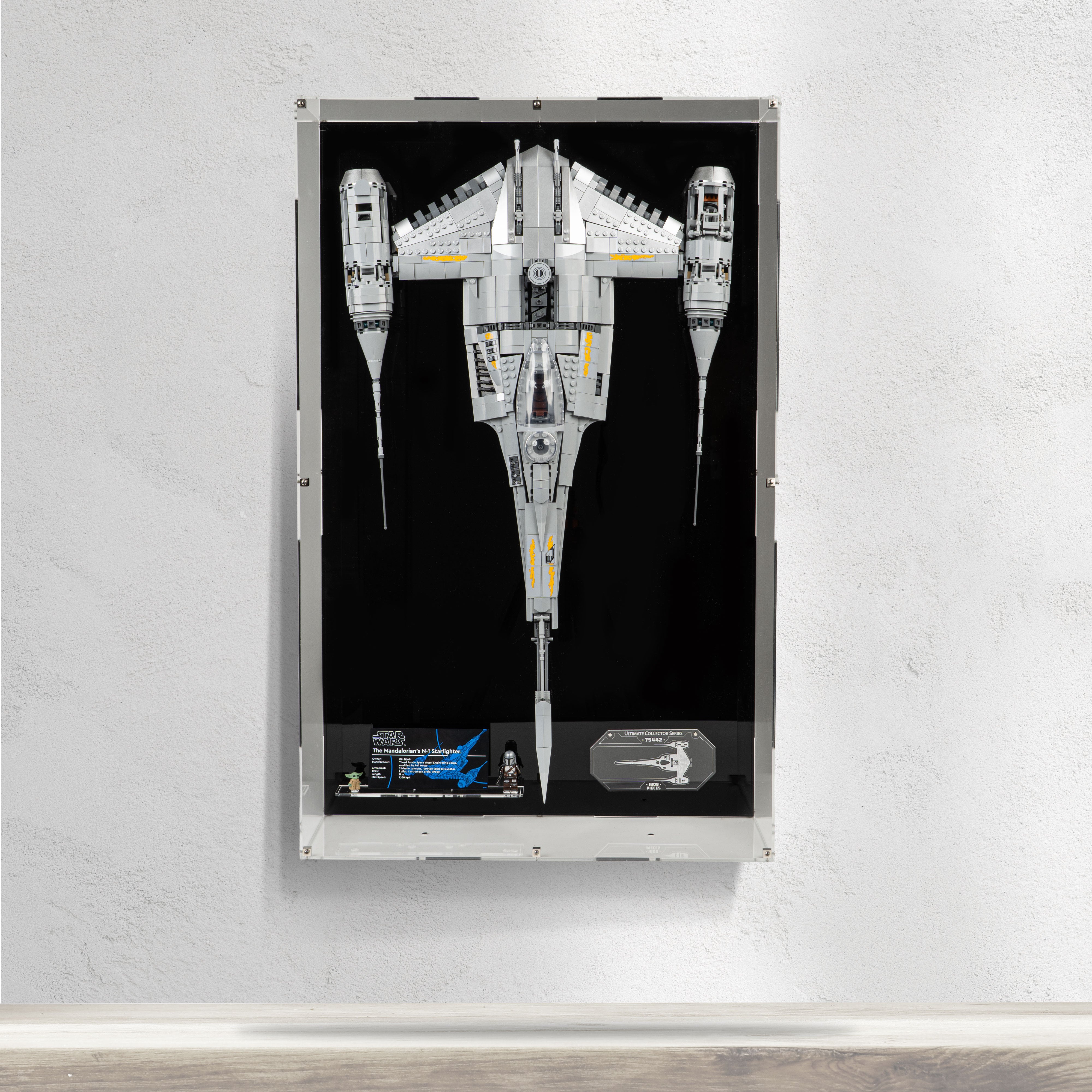Wall Mountable Display Case for LEGO® Star Wars™ The Mandalorian's N-1 Starfighter™ (75442)