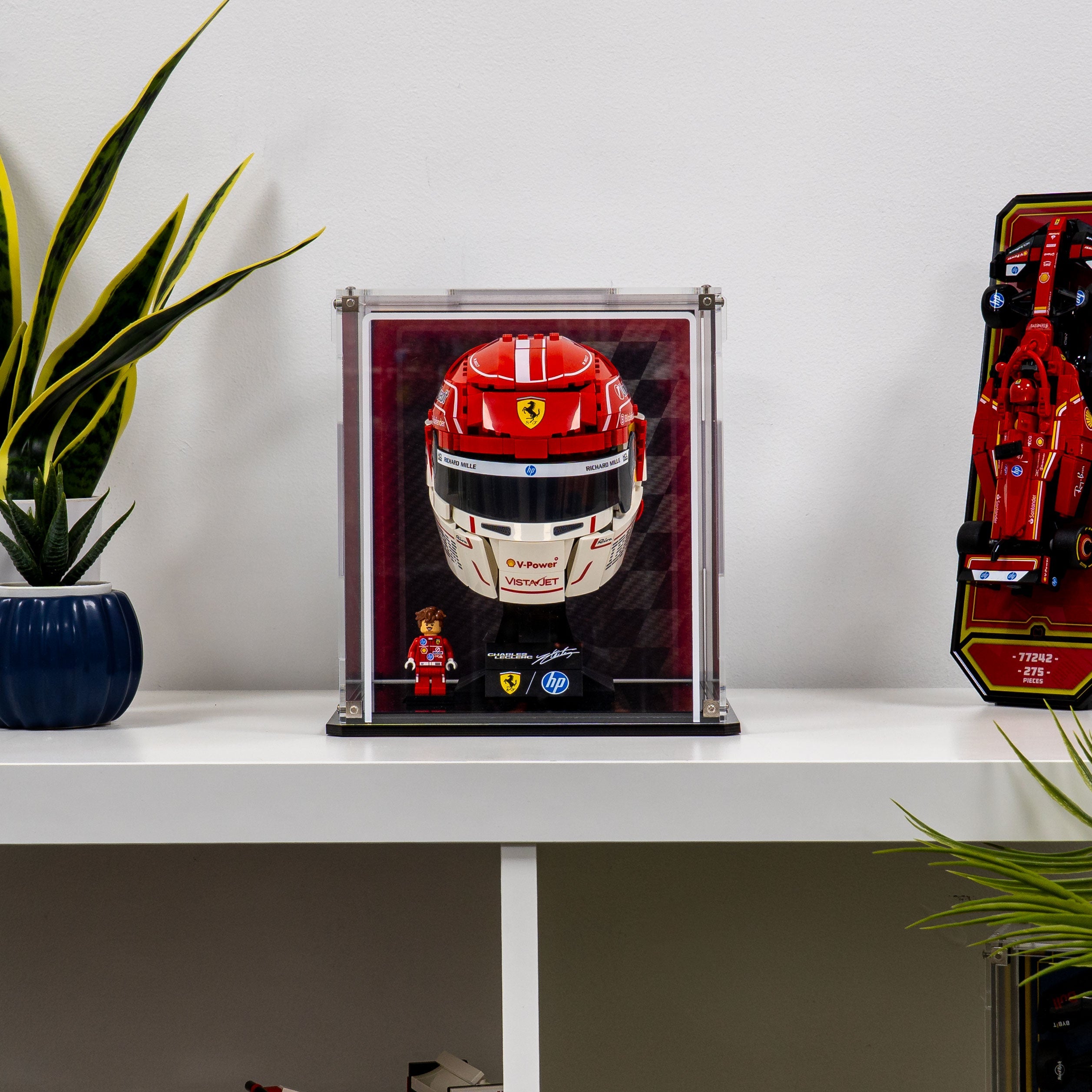 Wall Mountable Display Case for LEGO® Editions: Scuderia Ferrari HP Charles Leclerc Helmet (43014)