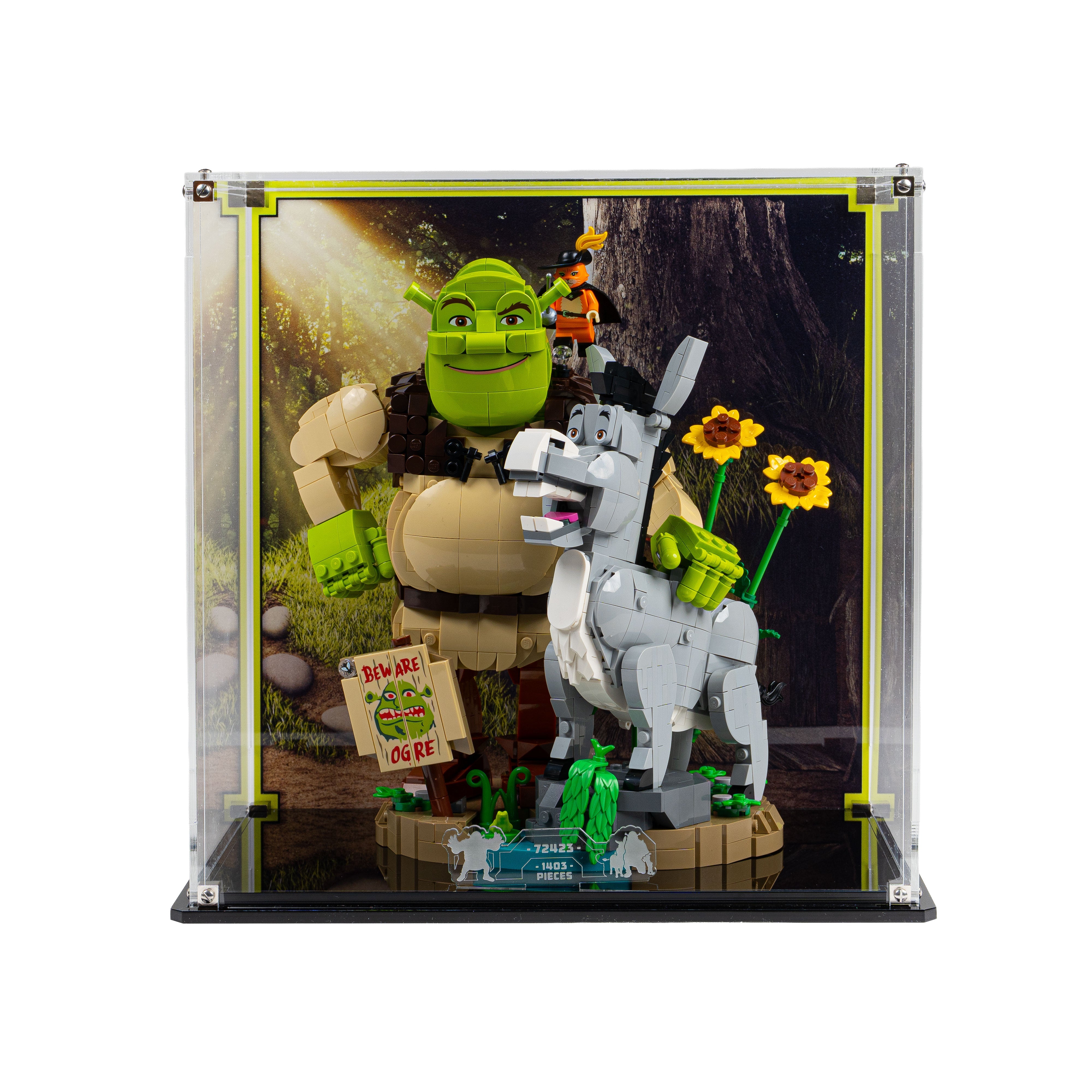 Display Case for LEGO® Shrek, Donkey & Puss in Boots (72423)