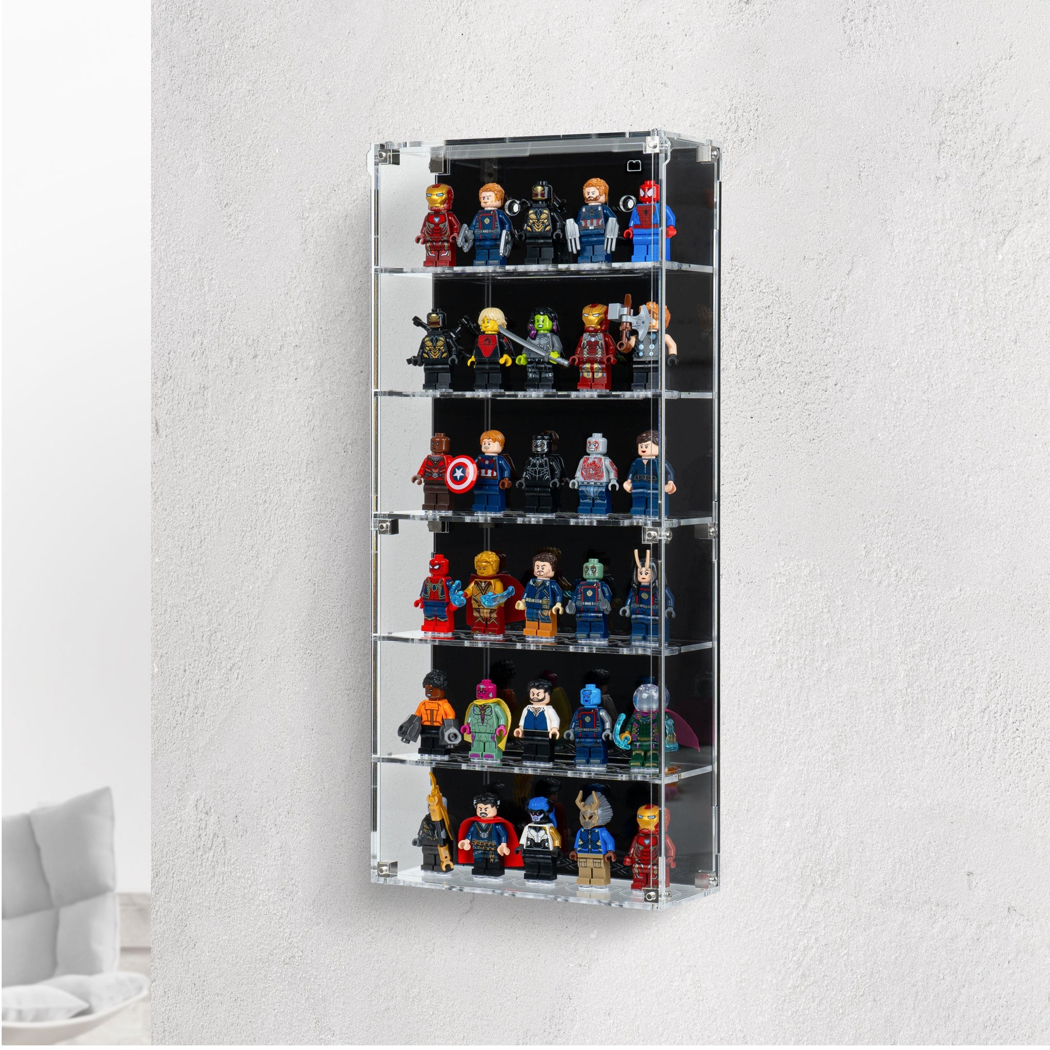 Wall Mounted Tiered Display Cases for LEGO® Minifigures