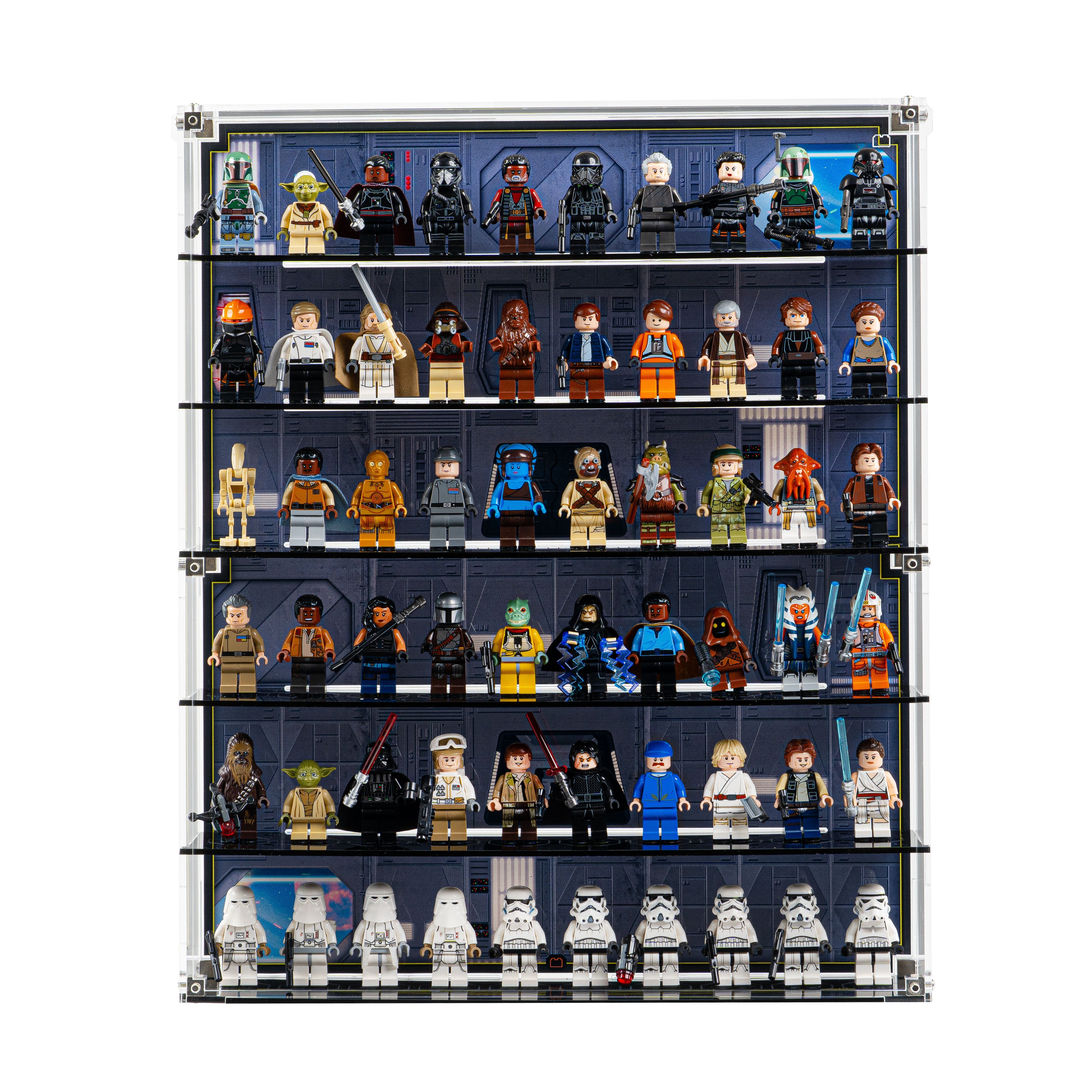 Star Wars Themed Wall Mounted Tiered Display Cases for LEGO® Minifigures
