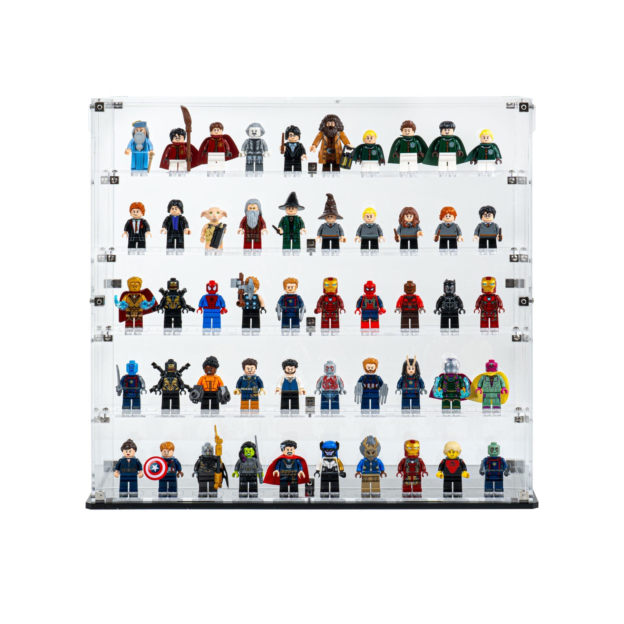 Display Case with Podiums for LEGO® Minifigures