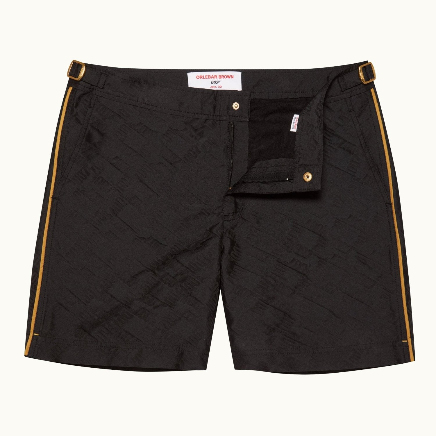 James Bond Gold Trim Jacquard Swim Shorts - By Orlebar Brown