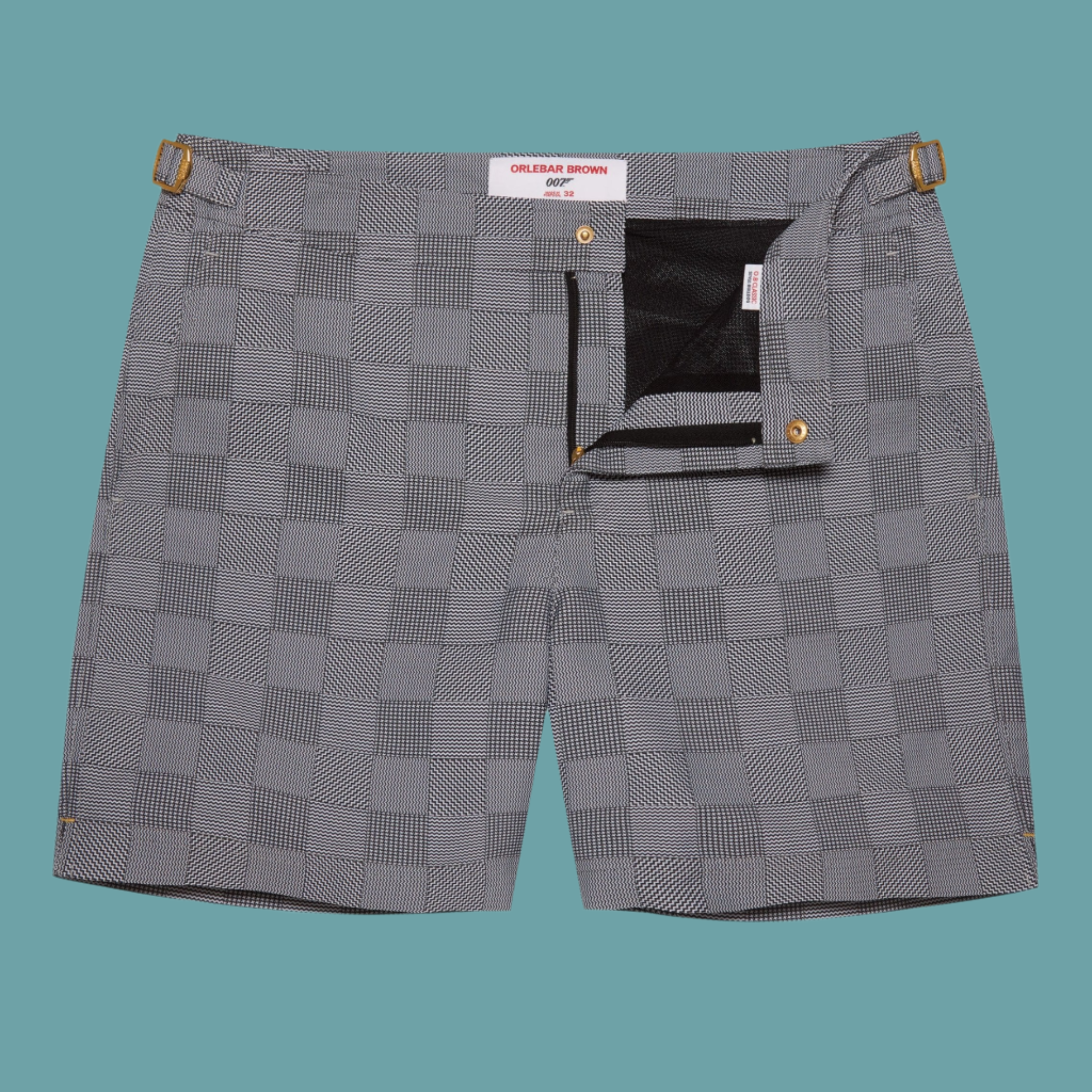James Bond Glen Check Swim Shorts - By Orlebar Brown
