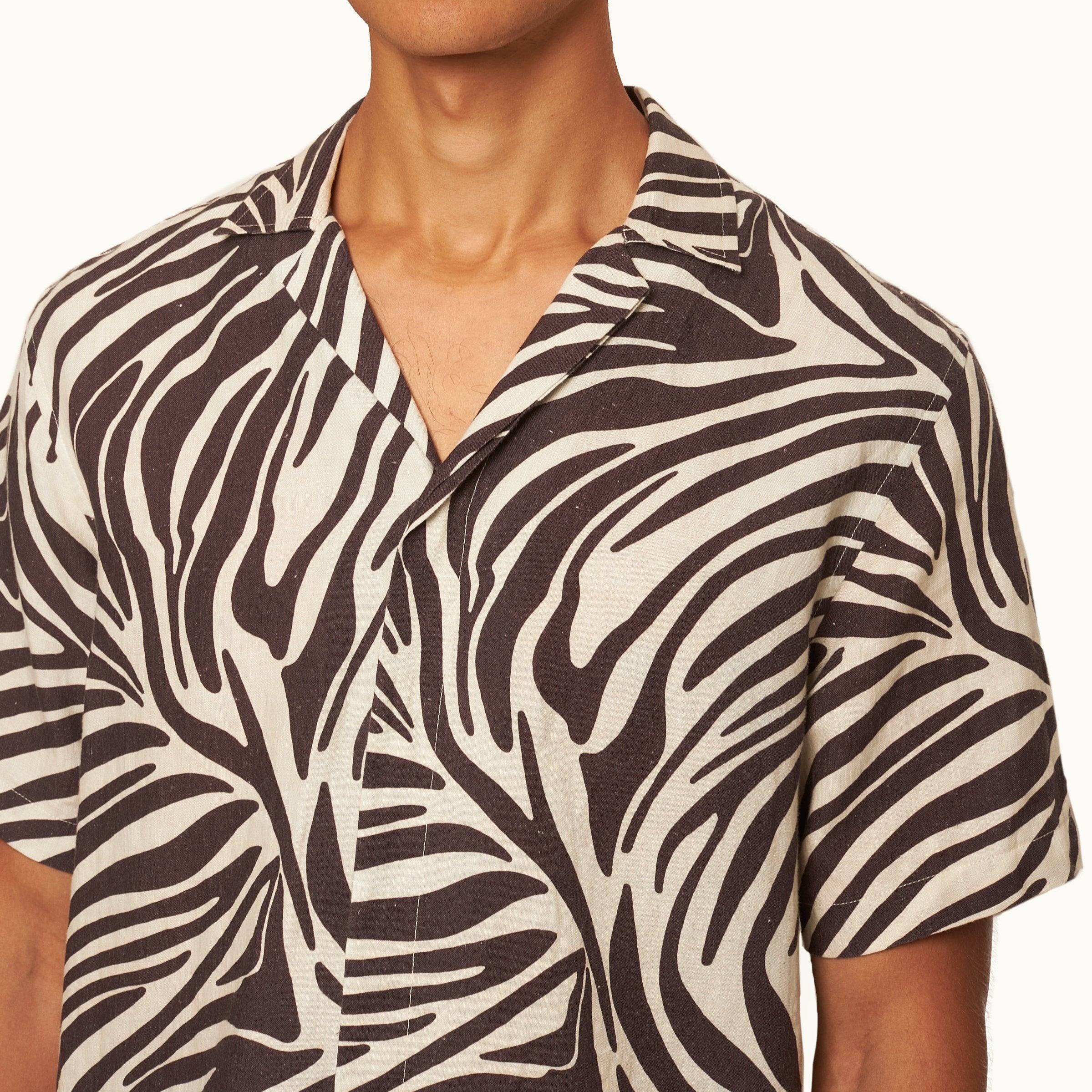 James Bond Zebra Linen Shirt - By Orlebar Brown