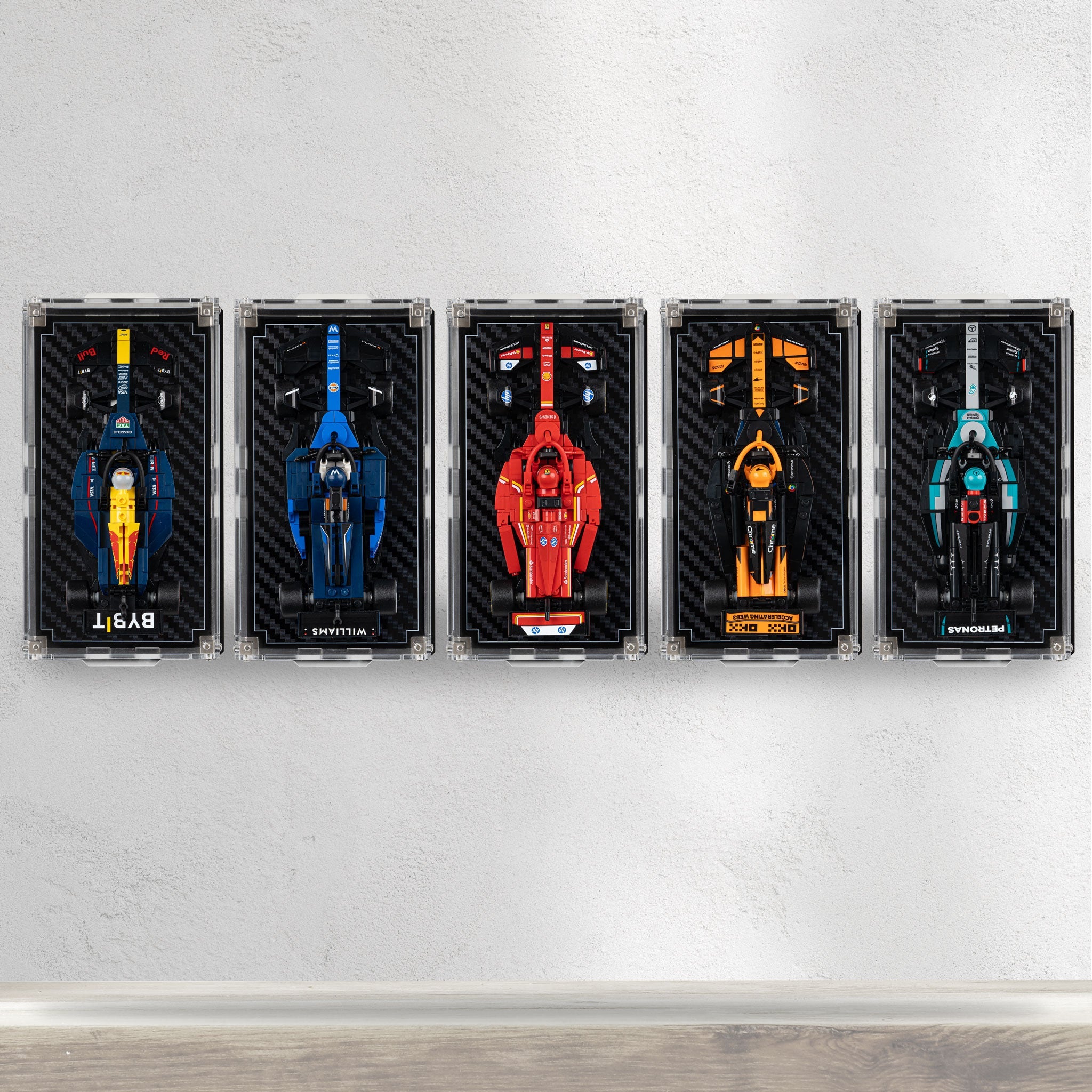 Wall Mountable Display Case for LEGO® Speed Champions: Formula 1 Range