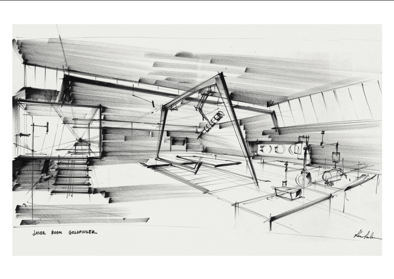 James Bond Ken Adam Goldfinger Art Print Set - Numbered Edition (Unframed)