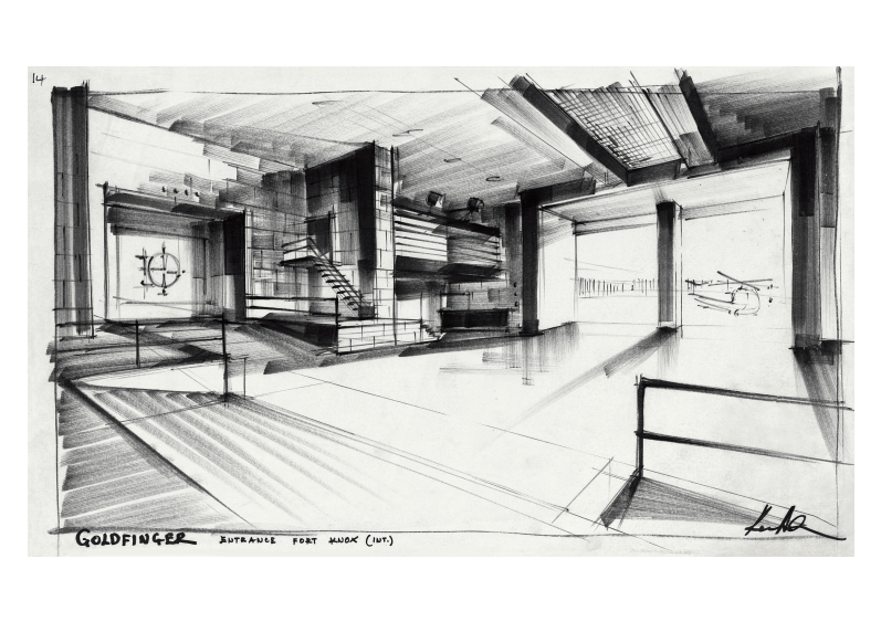 James Bond Ken Adam Goldfinger Art Print Set - Numbered Edition (Unframed)