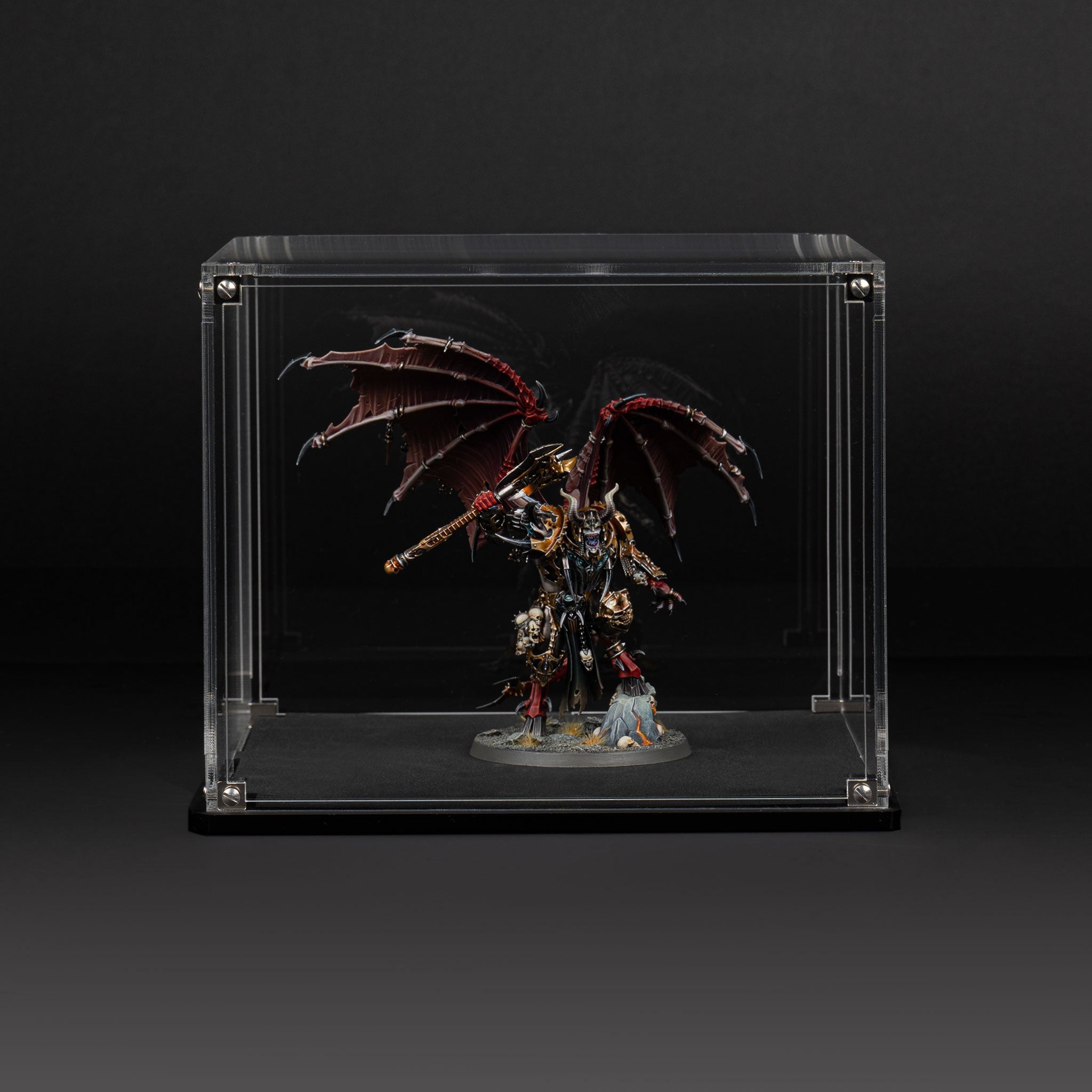 Oversized Miniature Display Case for Warhammer® with Clear Background