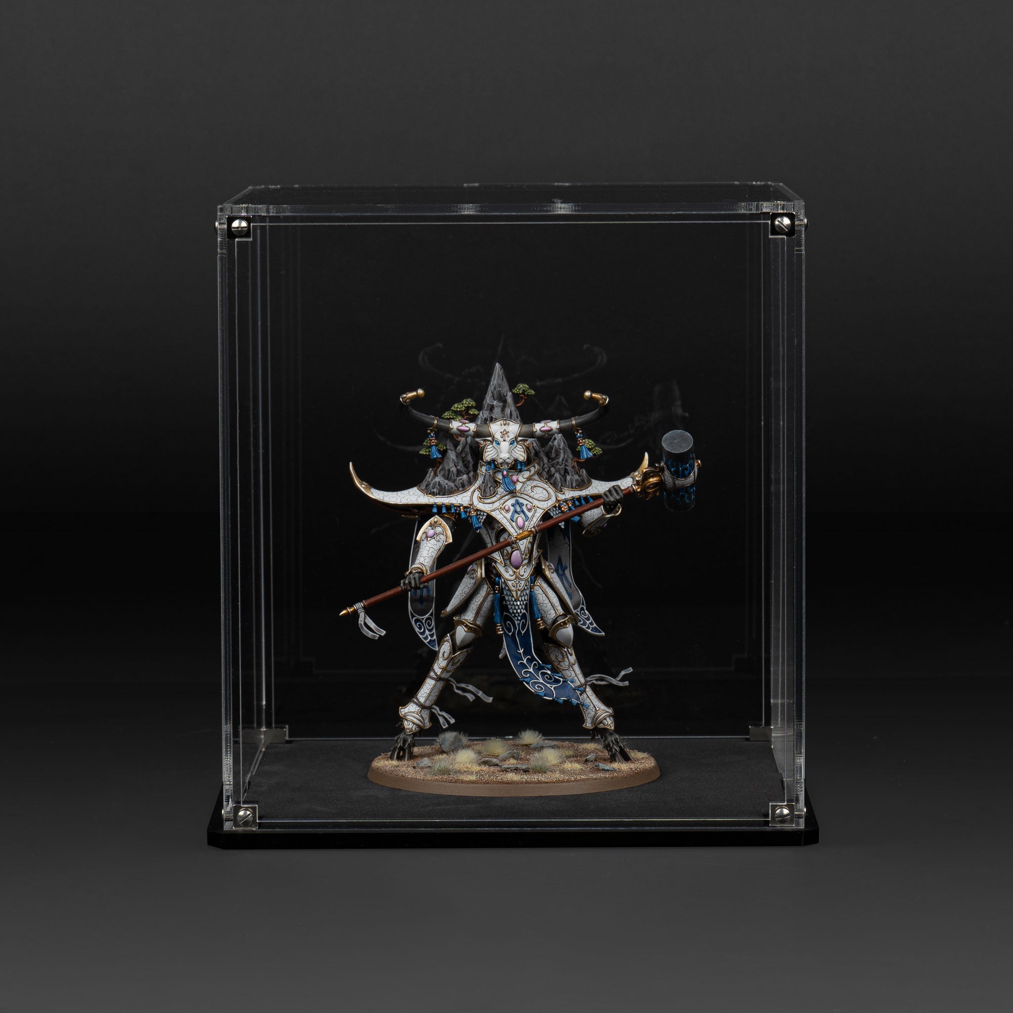 Oversized Miniature Display Case for Warhammer® with Clear Background