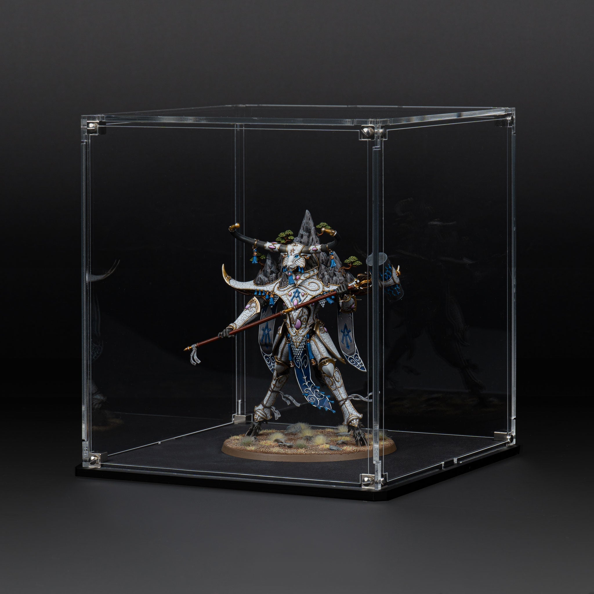 Oversized Miniature Display Case for Warhammer® with Clear Background