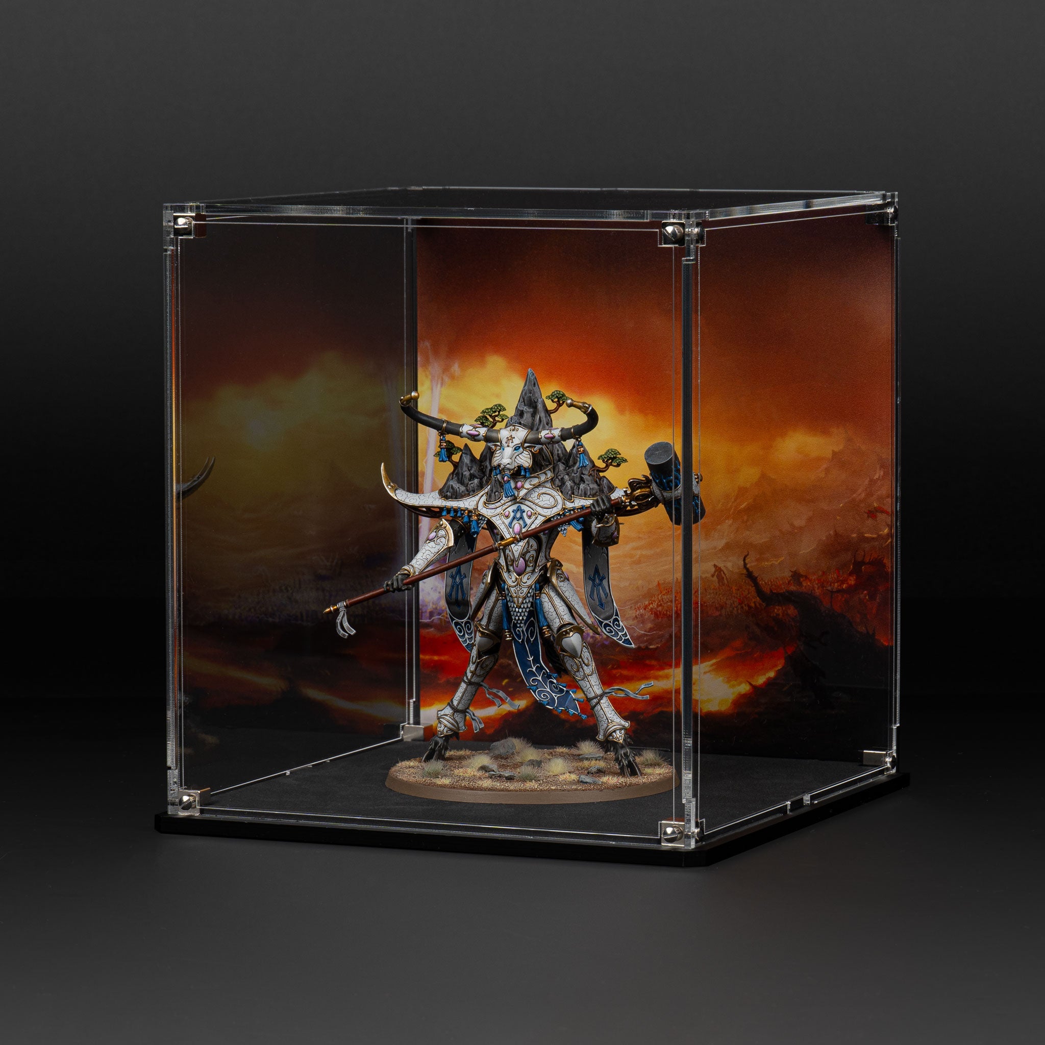 Oversized Miniature Display Case for Warhammer® with Eternal Conflict Background