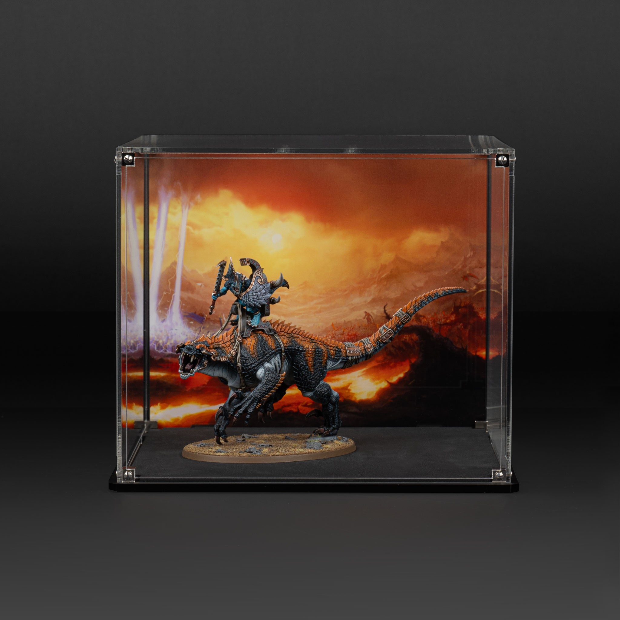 Oversized Miniature Display Case for Warhammer® with Eternal Conflict Background
