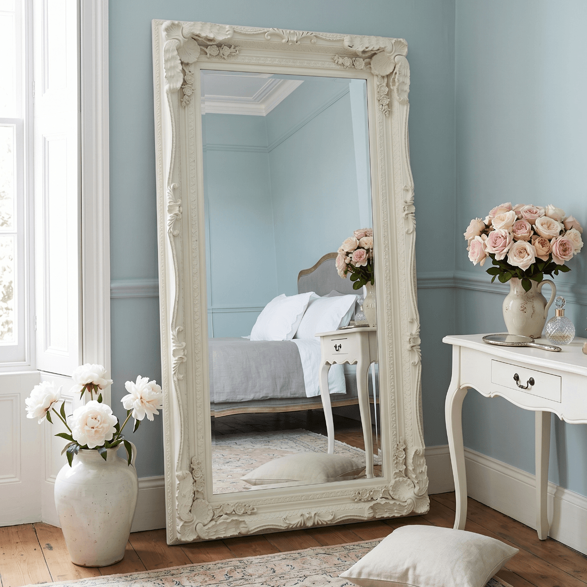 Charles Leaner Mirror in Cream 176cm x 90cm