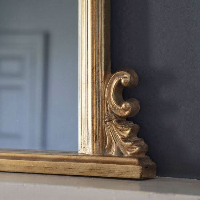 Dome Overmantle Mirror in Gold 94 x 118cm