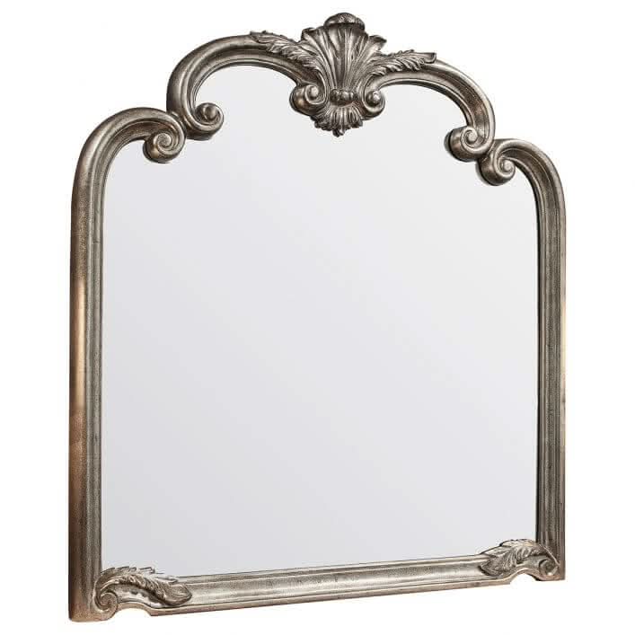Ballagio Overmantle Mirror in Silver Leaf 104cm x 115cm
