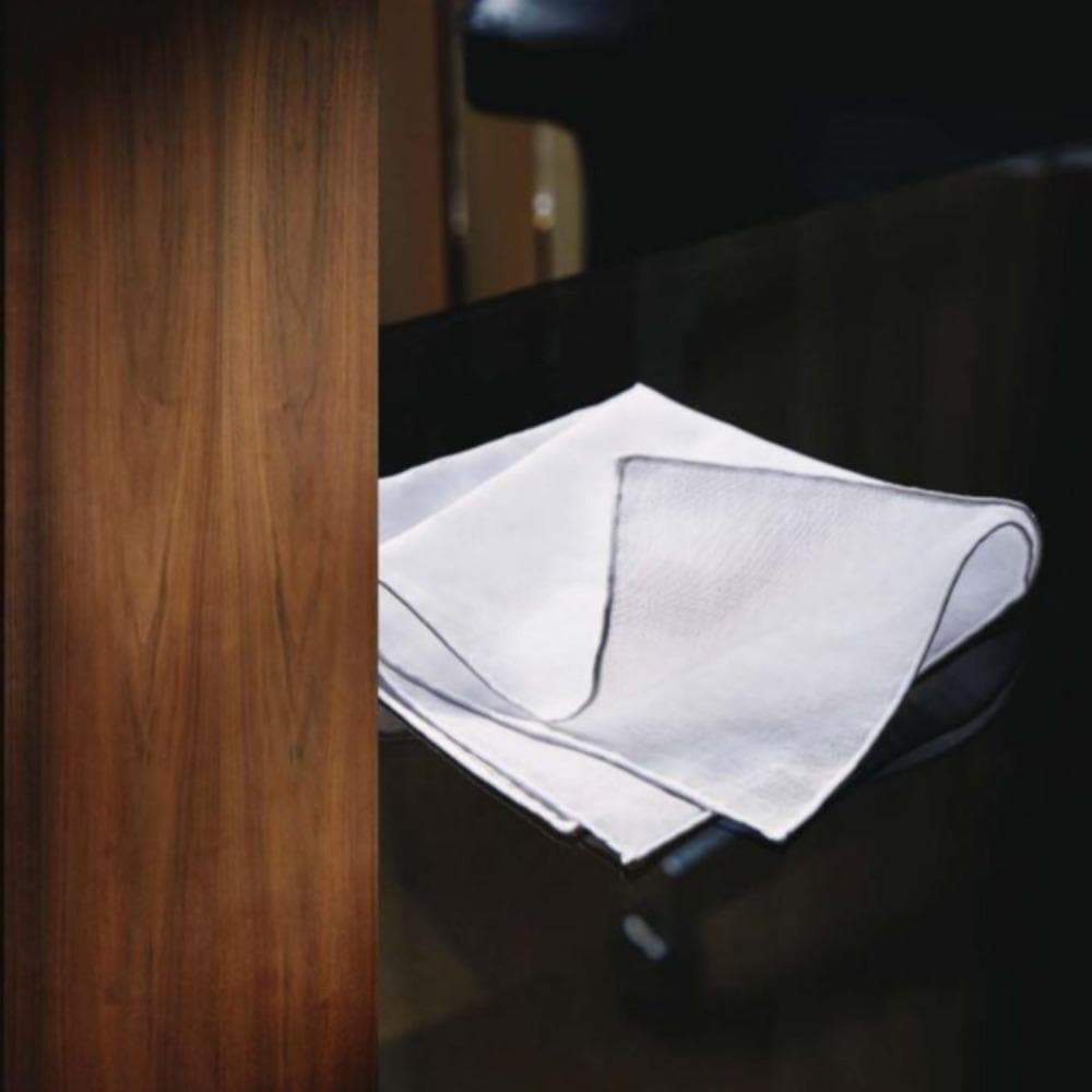 James Bond White Voile Pocket Square - By Turnbull & Asser