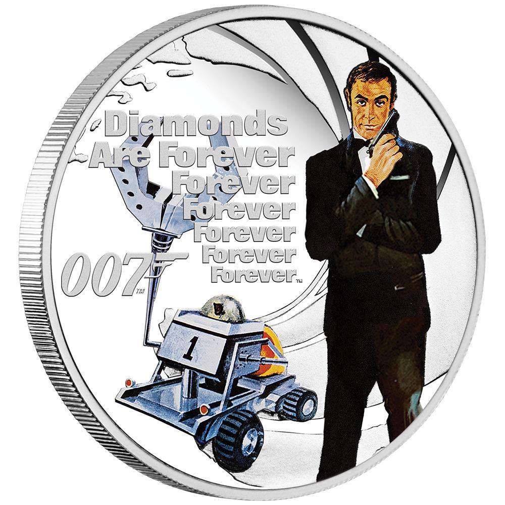 James Bond Diamonds Are Forever 1/2 oz Silver Proof Coin - By The Perth Mint