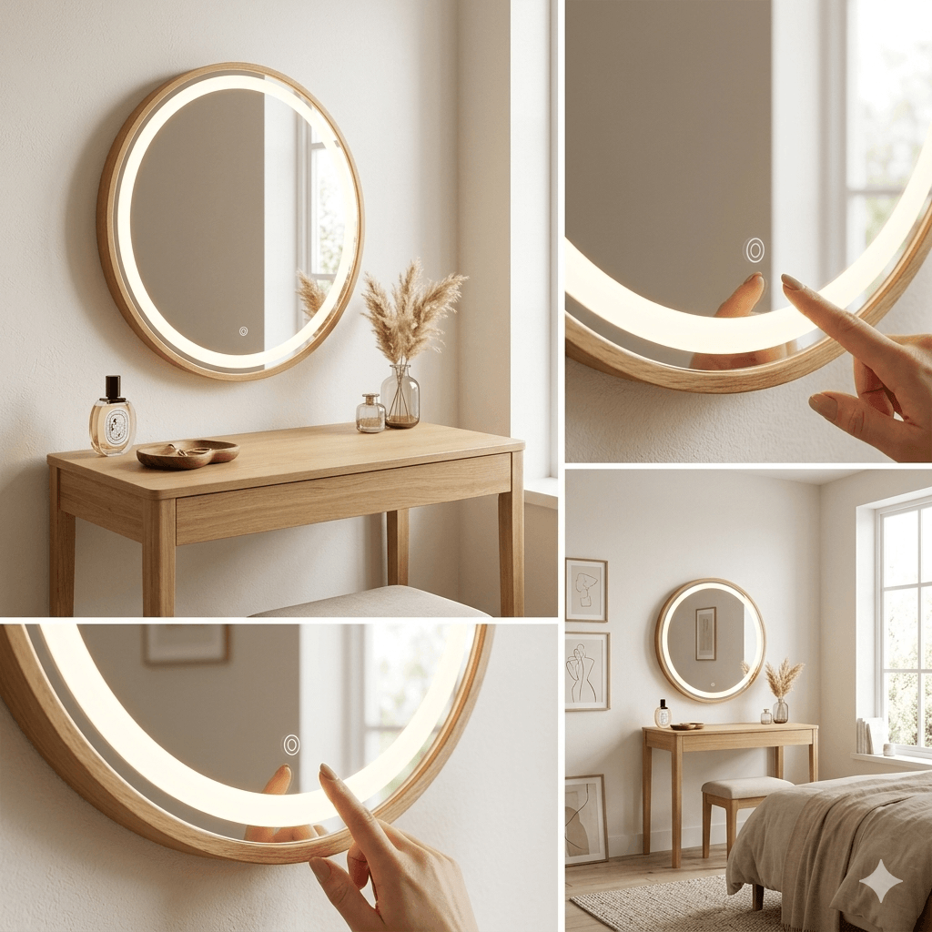 Pre Order End June Florence Round Oak Mirror 60cm