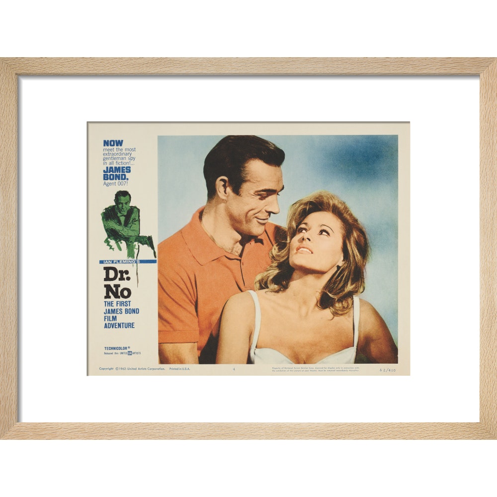 James Bond Dr. No Lobby Card Framed Art Print - By King & McGaw