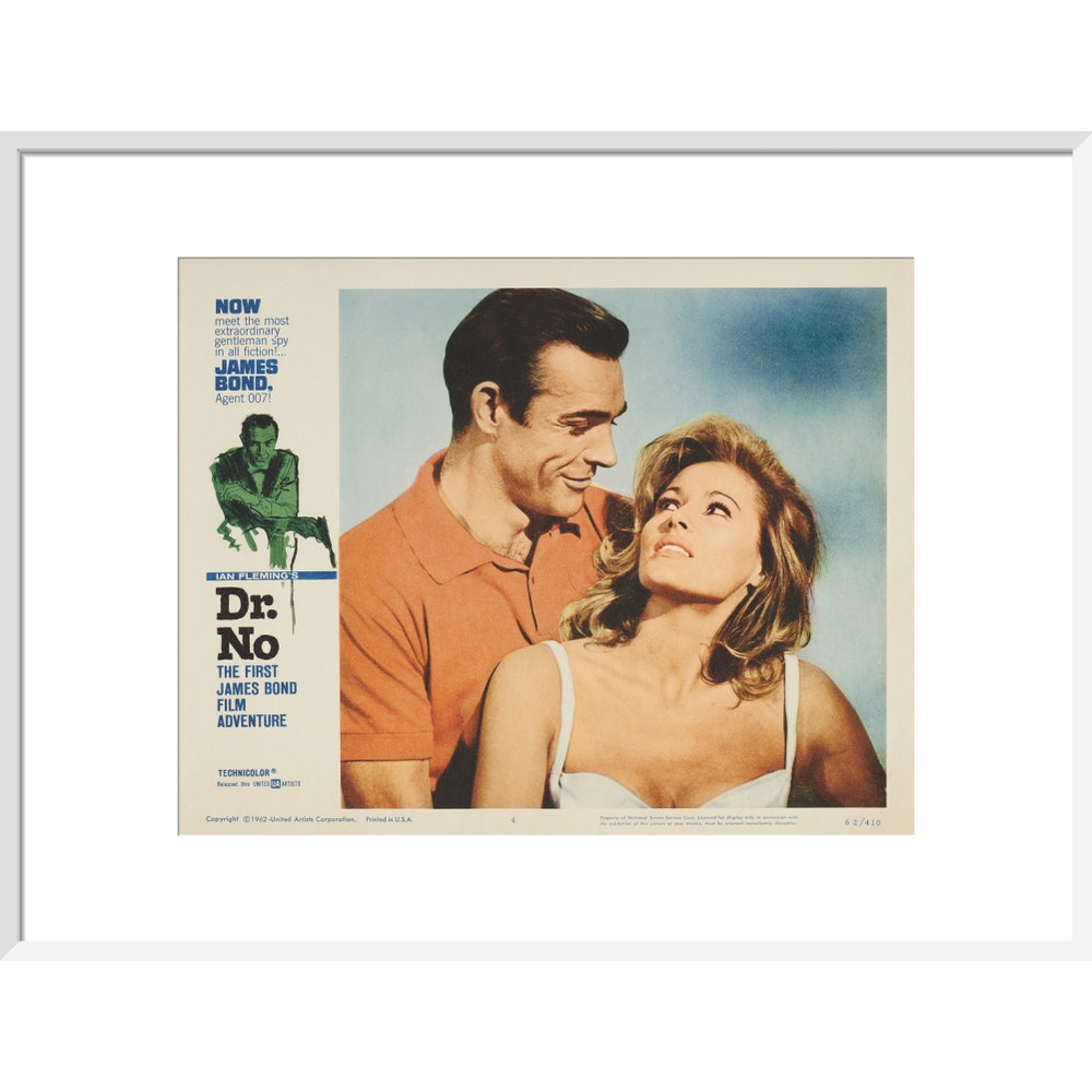 James Bond Dr. No Lobby Card Framed Art Print - By King & McGaw