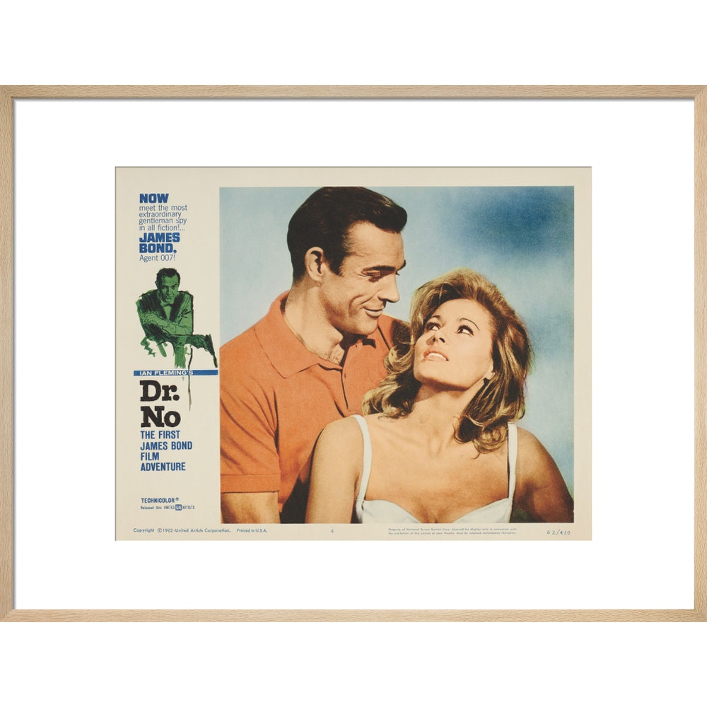 James Bond Dr. No Lobby Card Framed Art Print - By King & McGaw