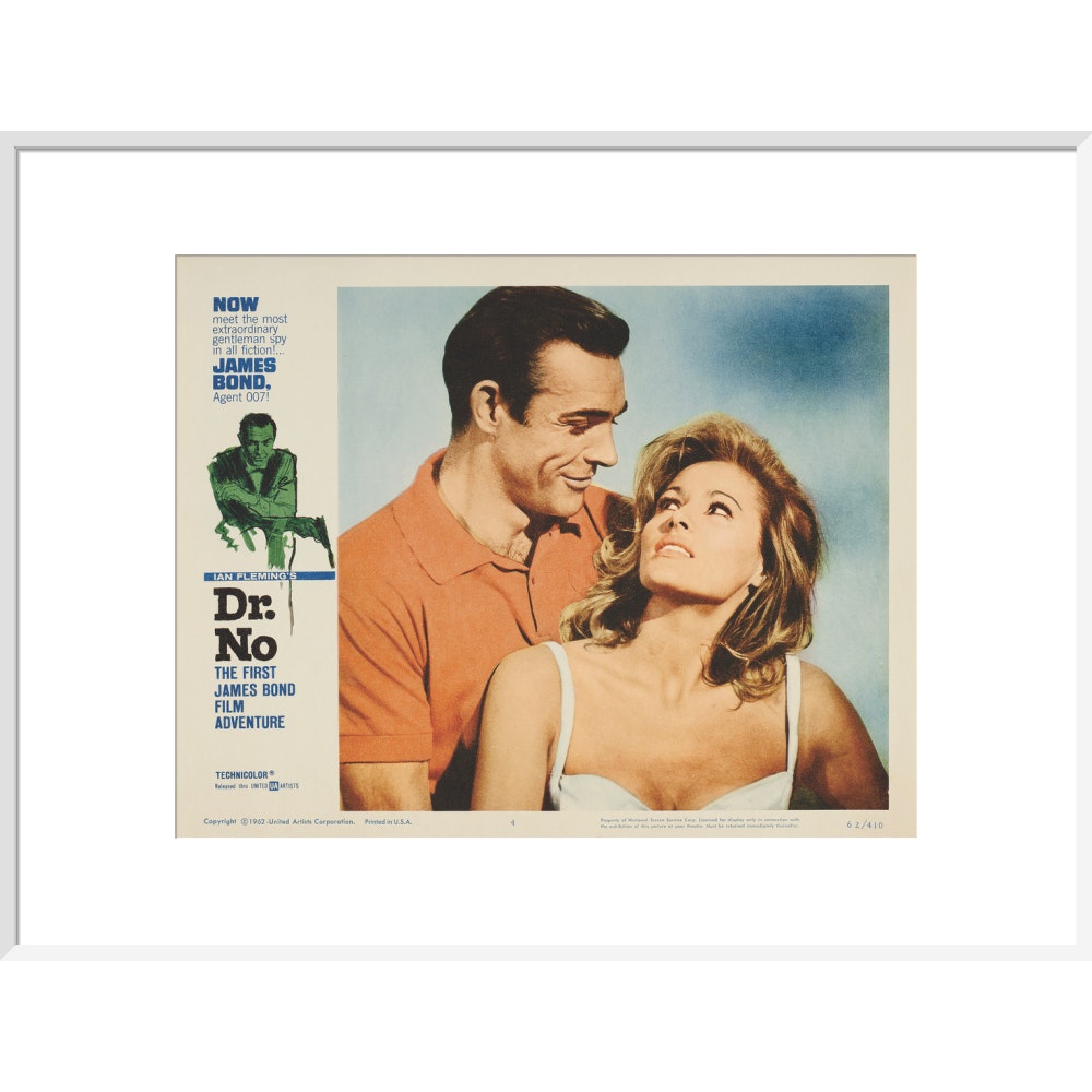 James Bond Dr. No Lobby Card Framed Art Print - By King & McGaw