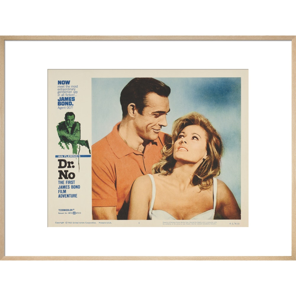 James Bond Dr. No Lobby Card Framed Art Print - By King & McGaw