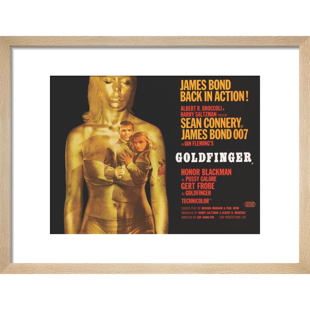 James Bond Goldfinger Framed Art Print - By King & McGaw