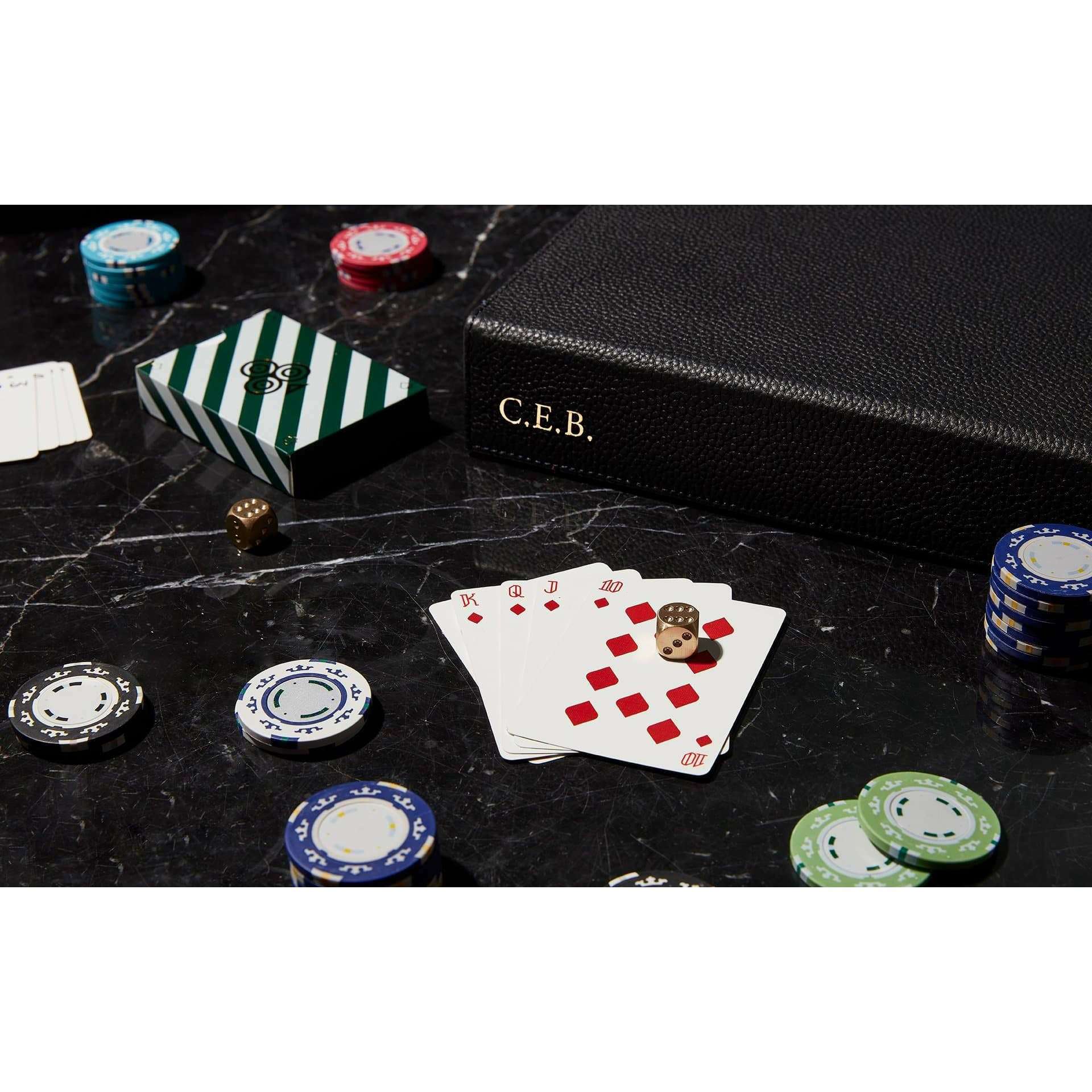James Bond 007 Personalised Leather-covered Poker Set