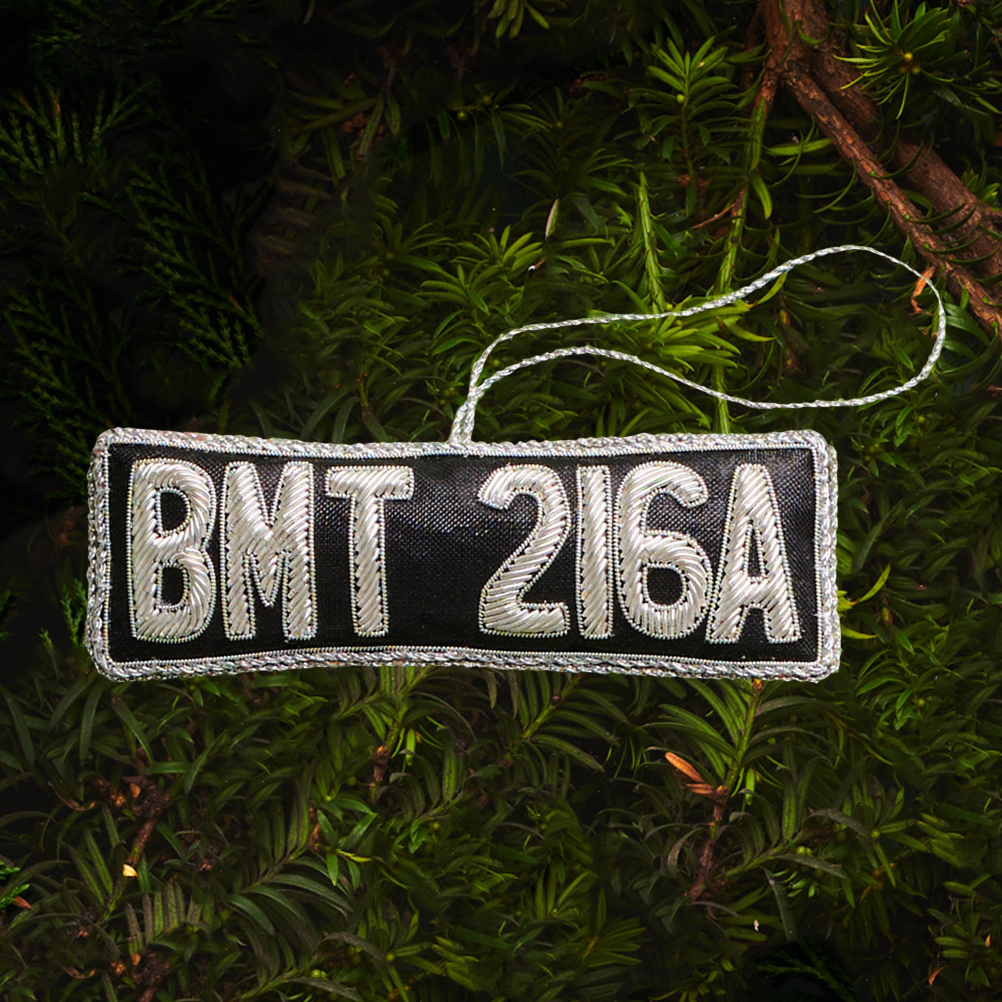 James Bond Number Plate Tree Decoration