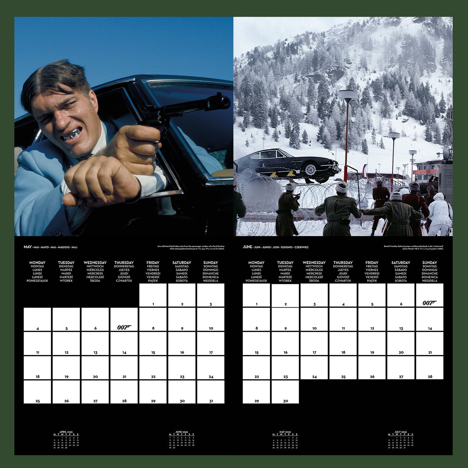 James Bond 2026 Wall Calendar (Outlet Item)