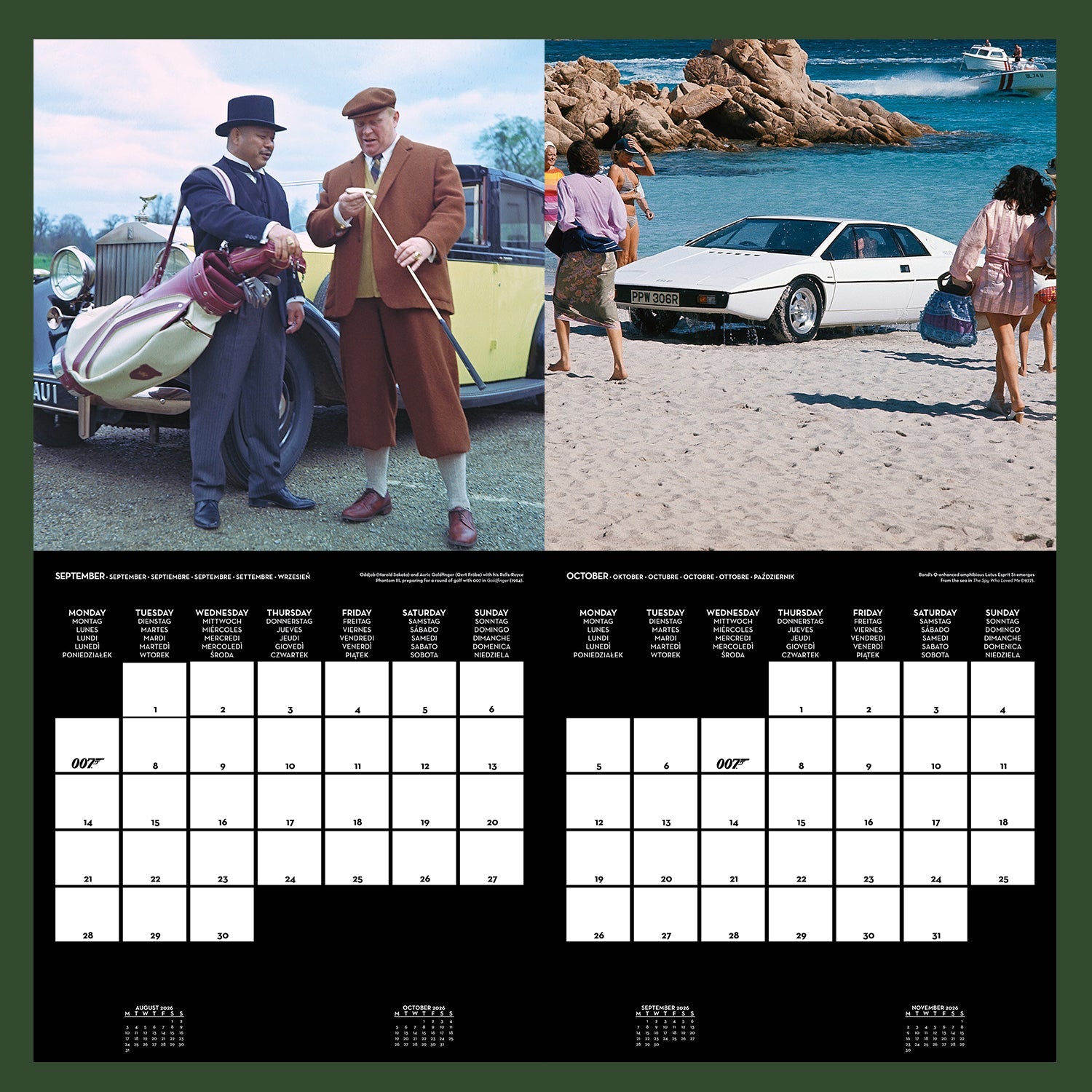 James Bond 2026 Wall Calendar (Outlet Item)