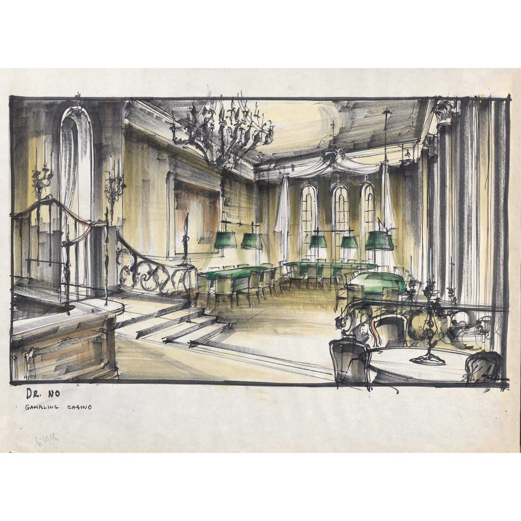 James Bond Ken Adam Casino Art Print - Dr. No Numbered Edition (Unframed)