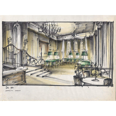 James Bond Ken Adam Casino Art Print - Dr. No Numbered Edition (Unframed)