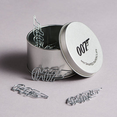 James Bond 007 Shaped Silver Metal Paperclips (Outlet Item)