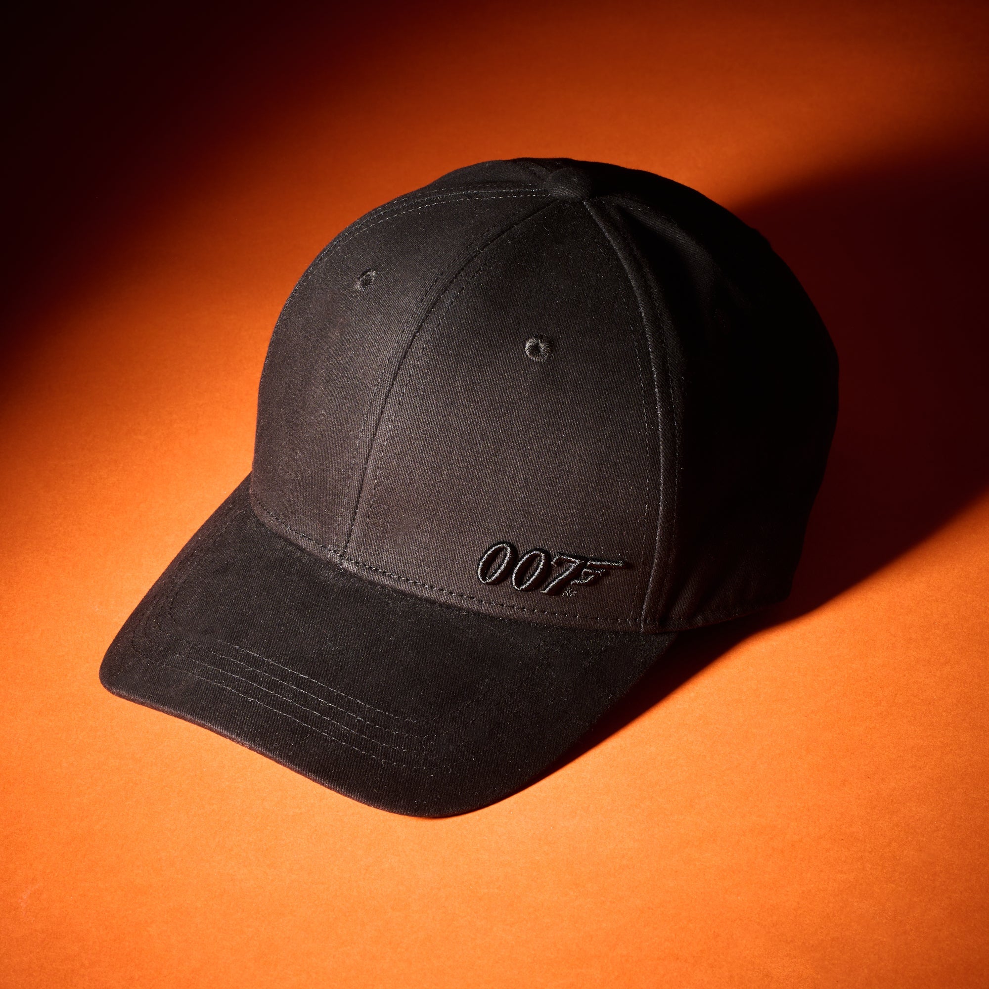 James Bond 3D 007 Embroidered Baseball Cap - Black On Black