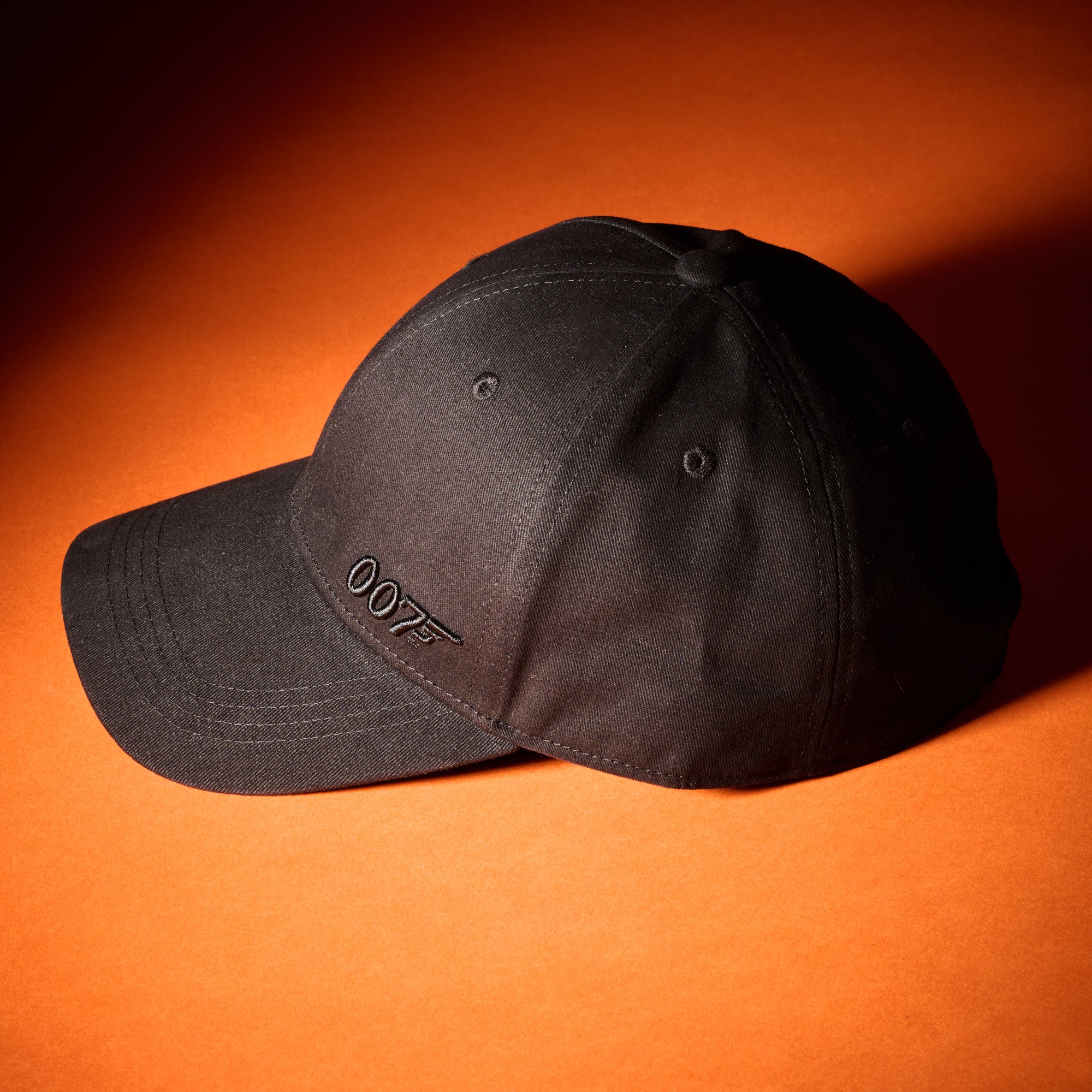 James Bond 3D 007 Embroidered Baseball Cap - Black On Black