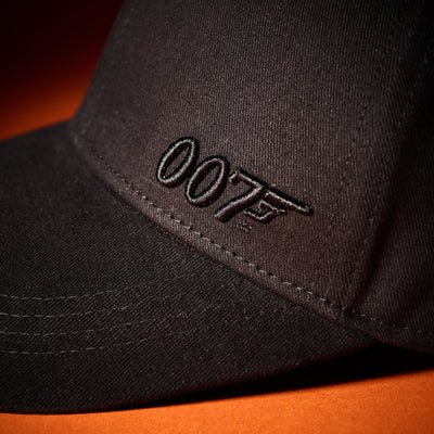 James Bond 3D 007 Embroidered Baseball Cap - Black On Black