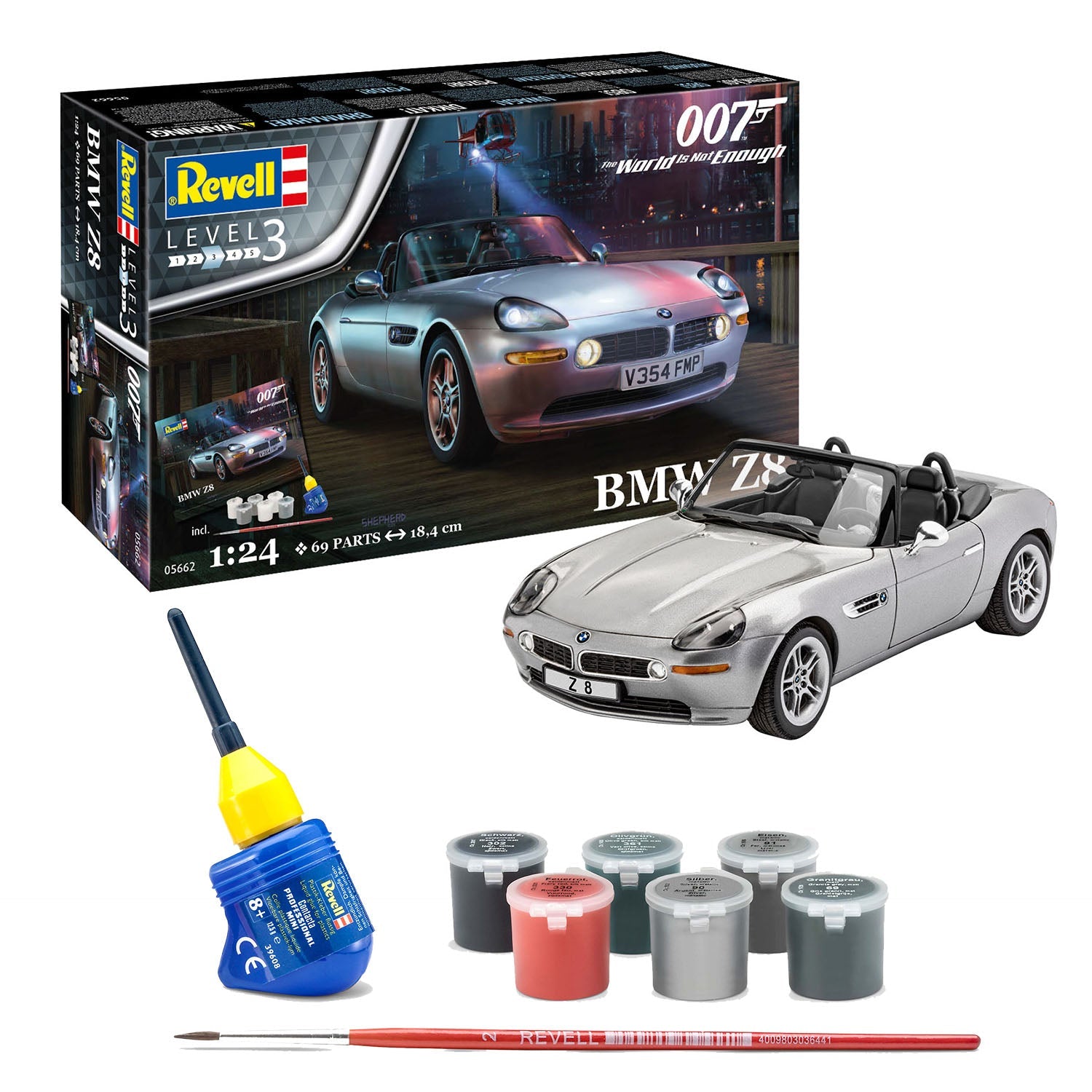 James Bond BMW Z8 Model Car Kit - The World Is Not Enough Edition - By Revell