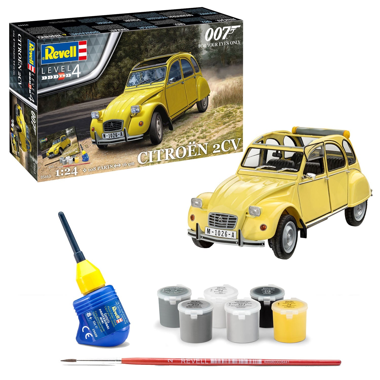 James Bond Citroen 2CV Model Car Kit - For Your Eyes Only Edition - By Revell