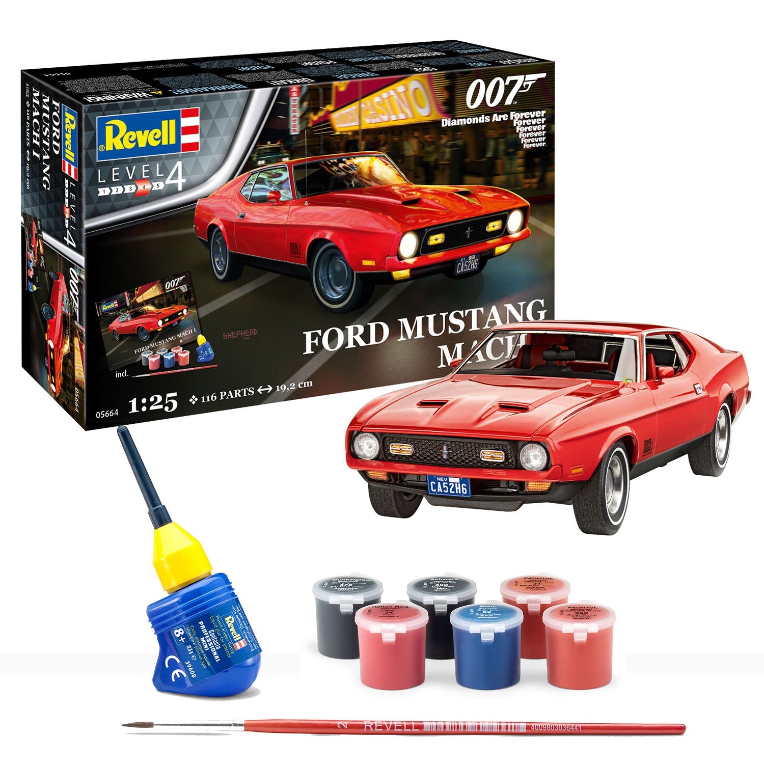 James Bond Ford Mustang Model Car Kit - Diamonds Are Forever Edition - By Revell