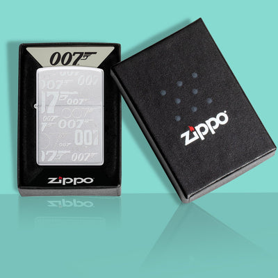 James Bond Zippo Lighter - Etched Silver 007 Edition