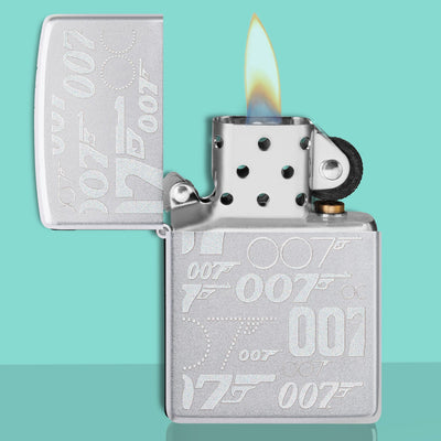 James Bond Zippo Lighter - Etched Silver 007 Edition