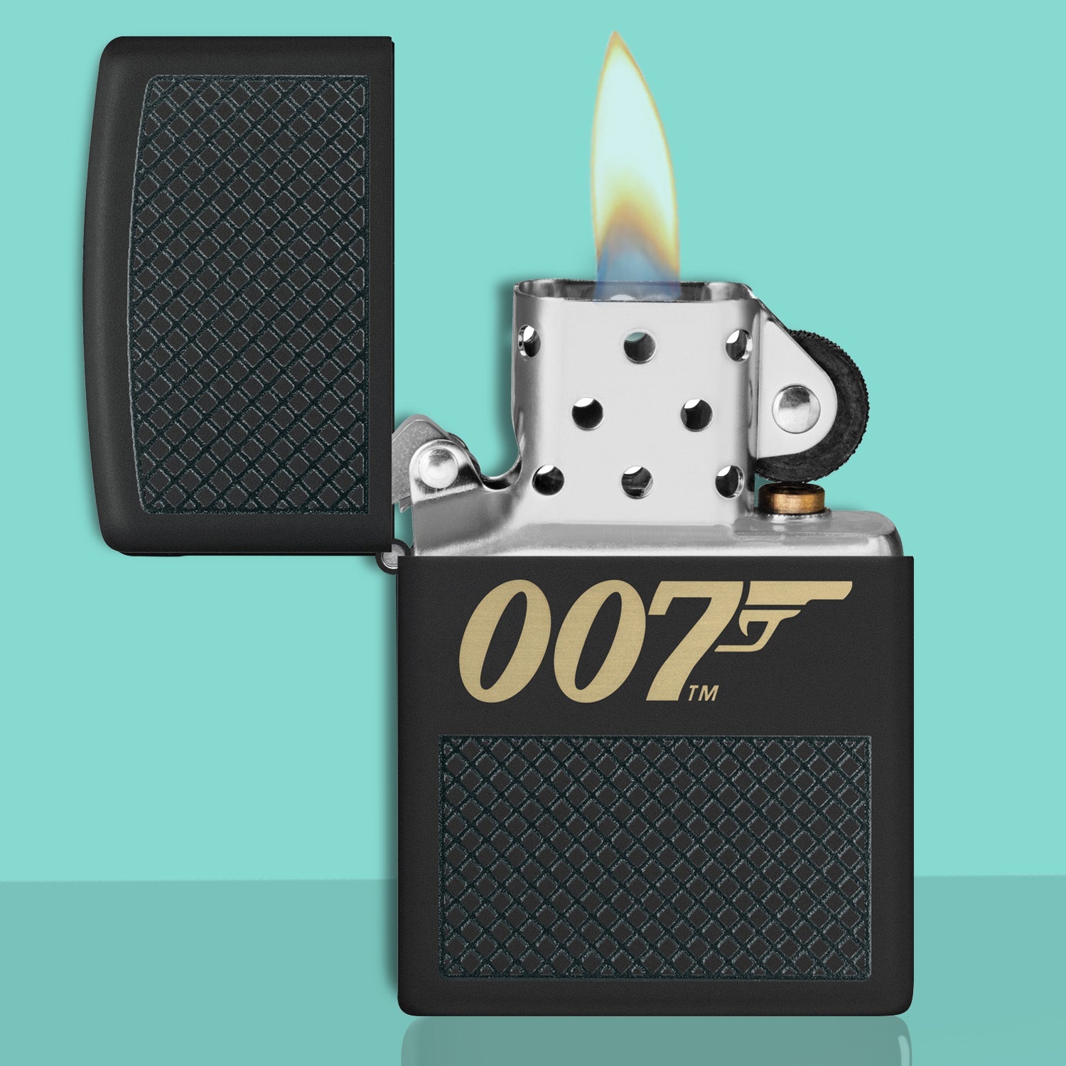 James Bond Zippo Lighter - Black Checkerboard Edition