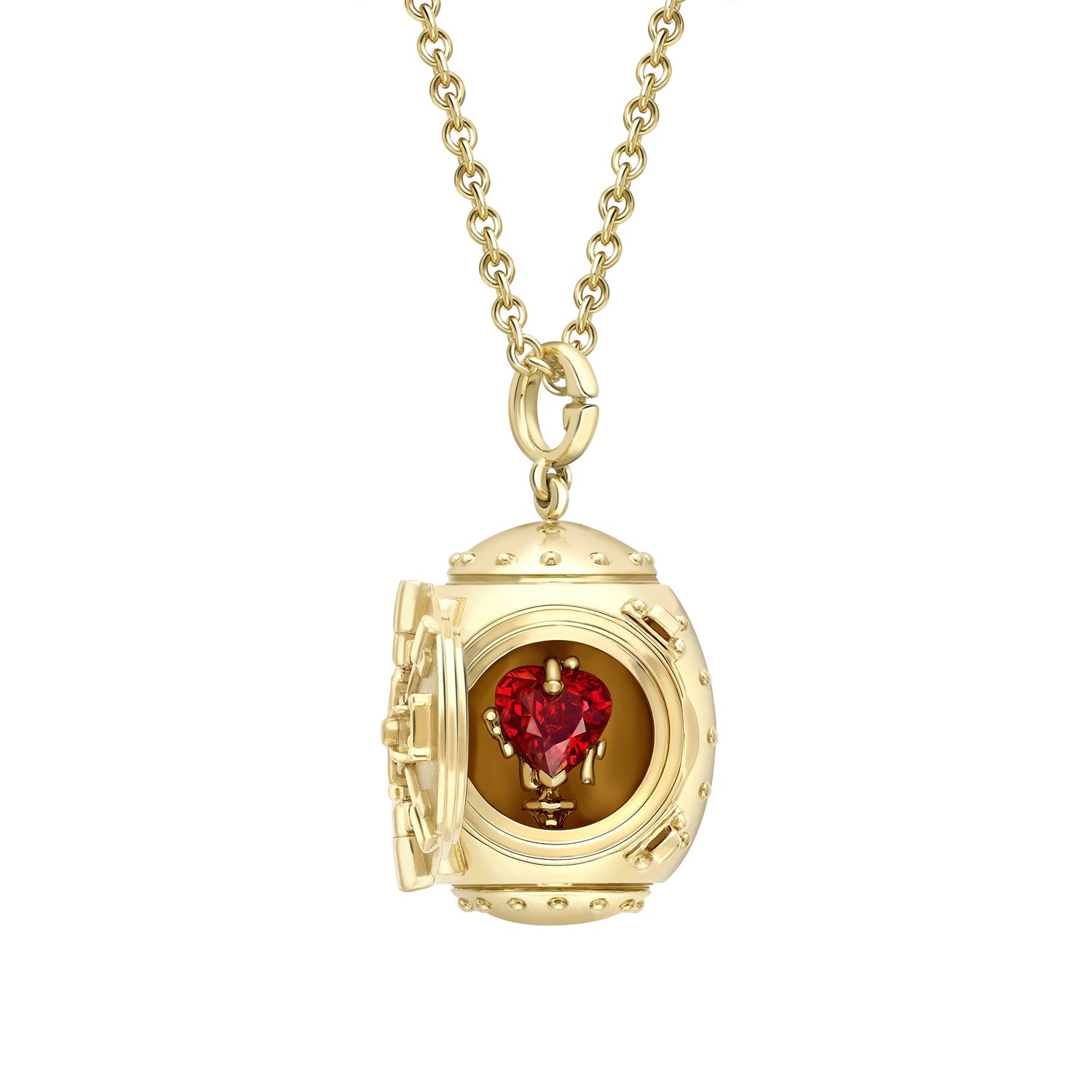 Fabergé x 007 Goldfinger Egg Safe Locket with Ruby Heart Surprise