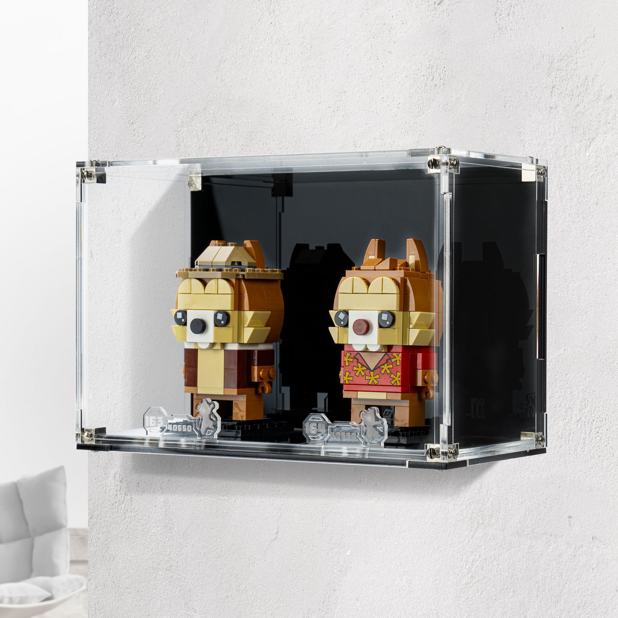 Wall Mounted Display Case for LEGO® Brickheadz Chip & Dale (40550)