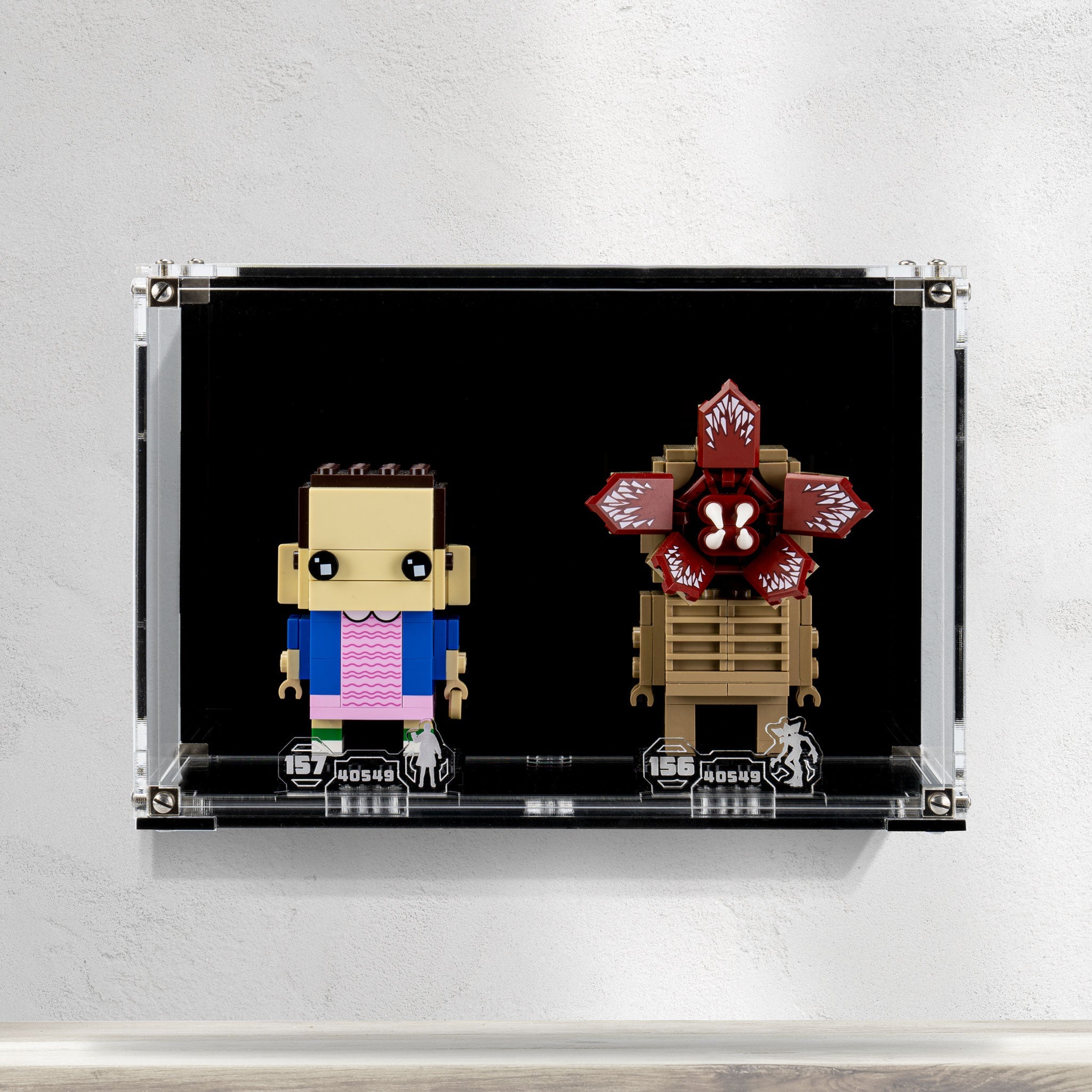 Wall Mounted Display Case for LEGO® Brickheadz Demogorgan & Eleven (40549)