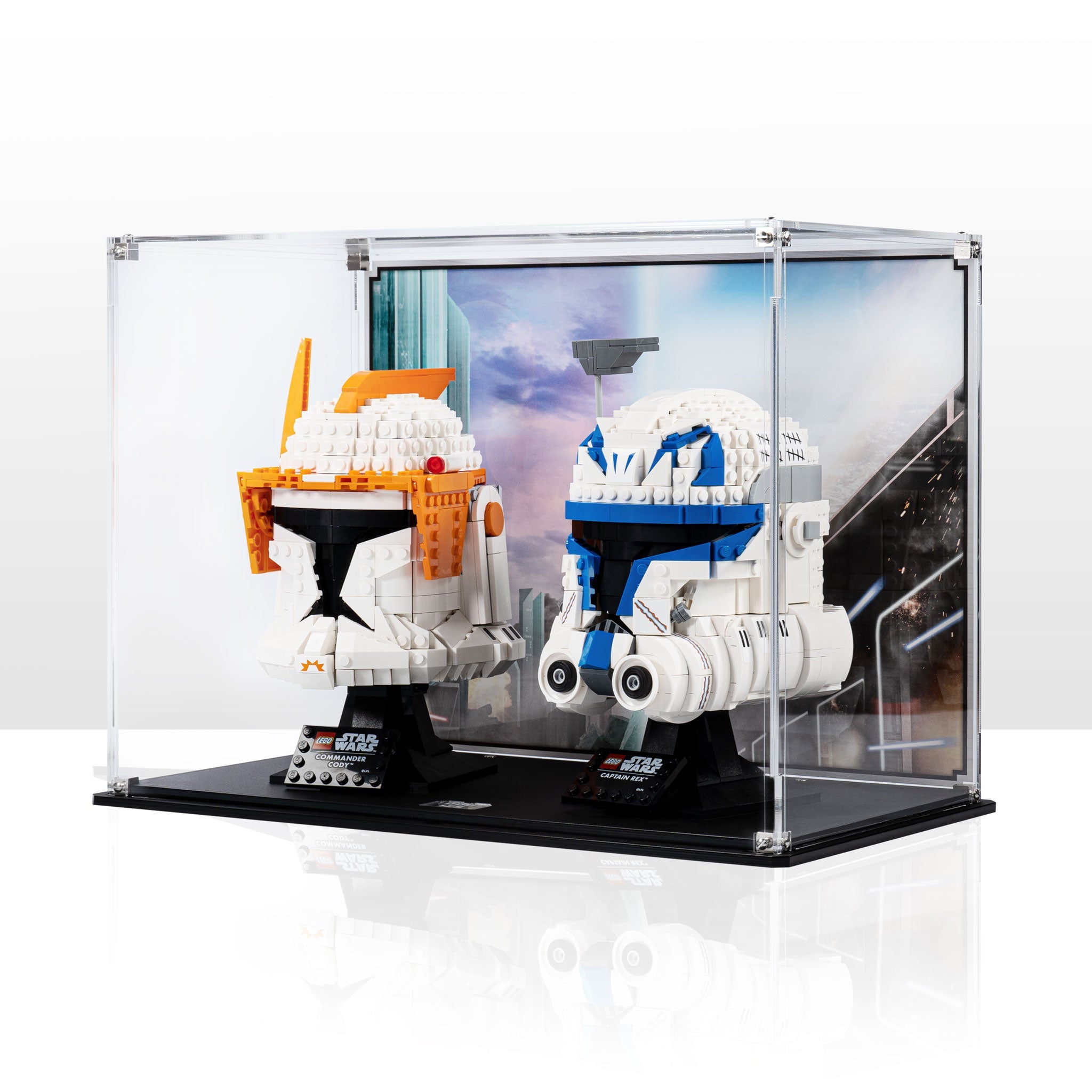 Limited Edition Display Case for LEGO® Star Wars Commander Cody and Captain Rex Helmets (75349 & 75350)